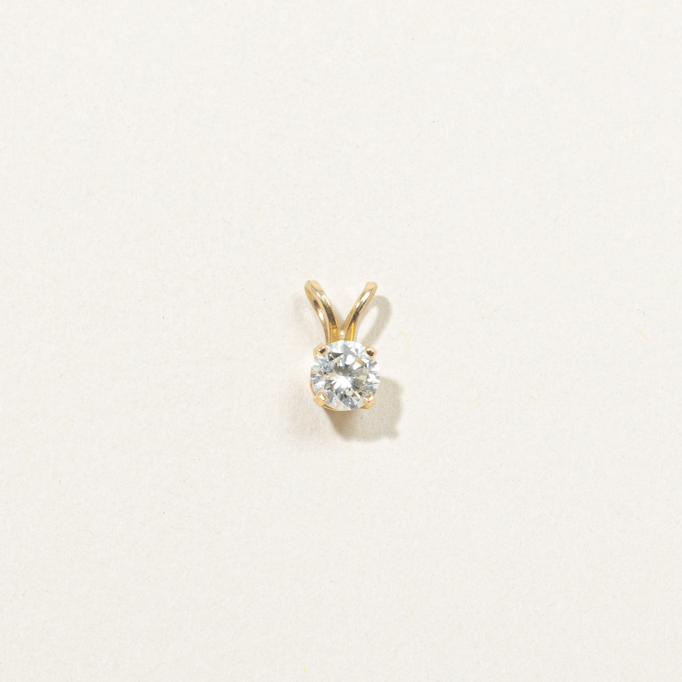 14k Solitaire Diamond Pendant | 0.32ct