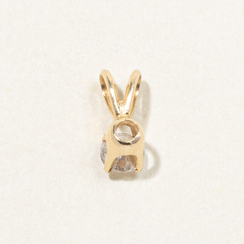 14k Solitaire Diamond Pendant | 0.18ct
