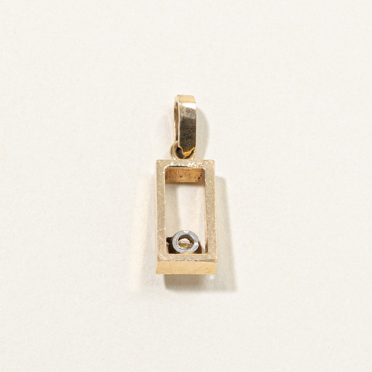 14k Solitaire Diamond Geometric Pendant | 0.27ct