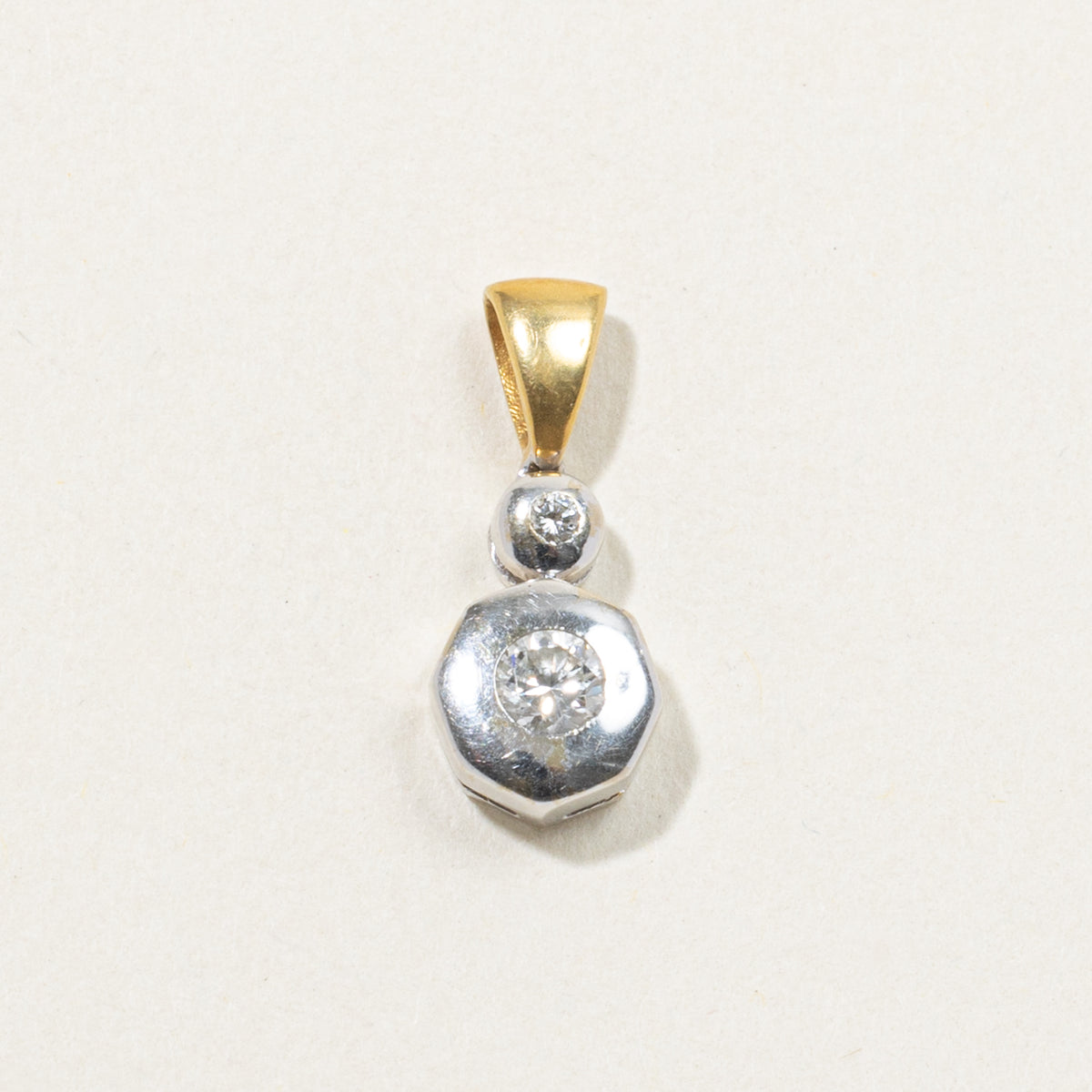 Two Tone Diamond Geometric Pendant | 0.22ctw