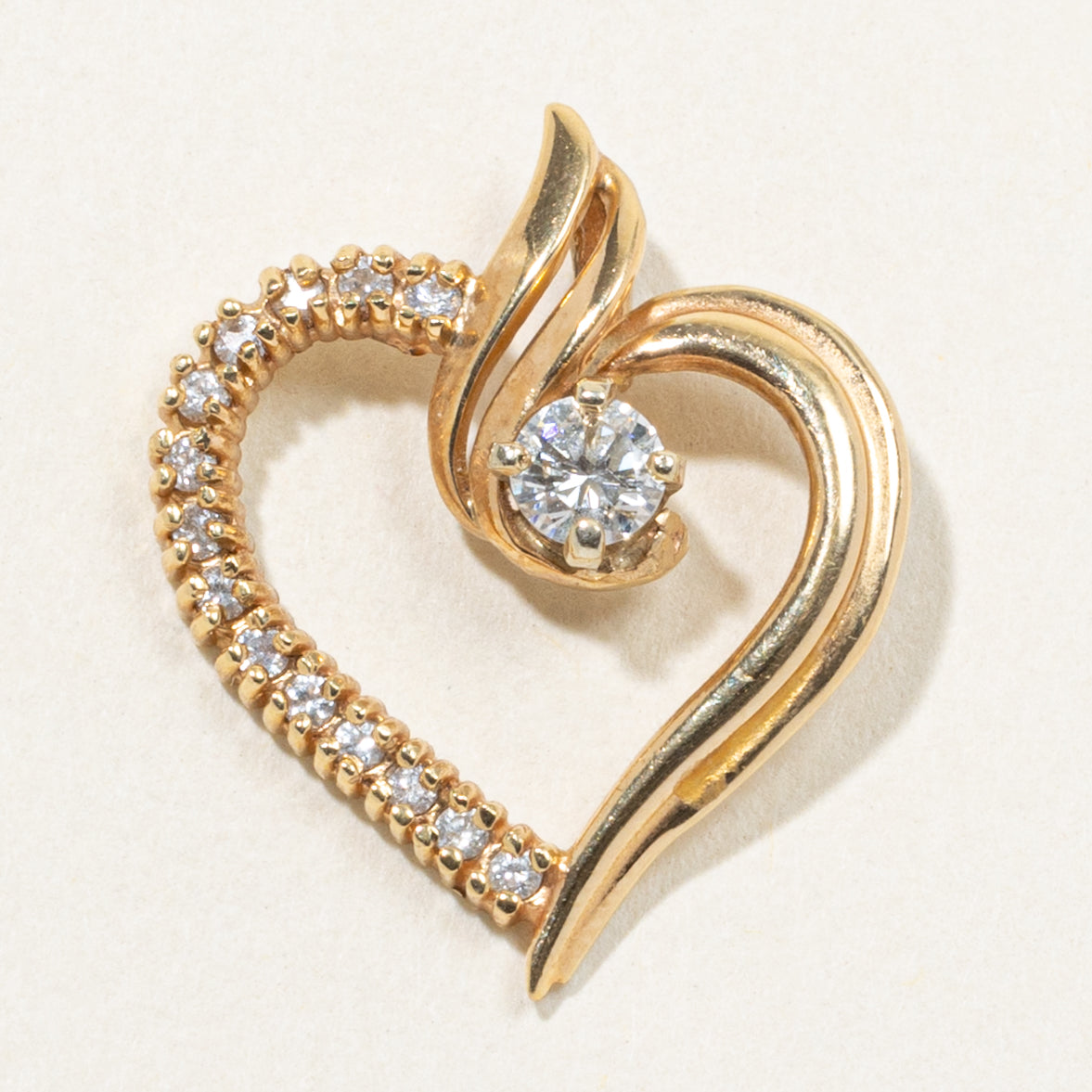 14k Diamond Heart Pendant | 0.45ctw