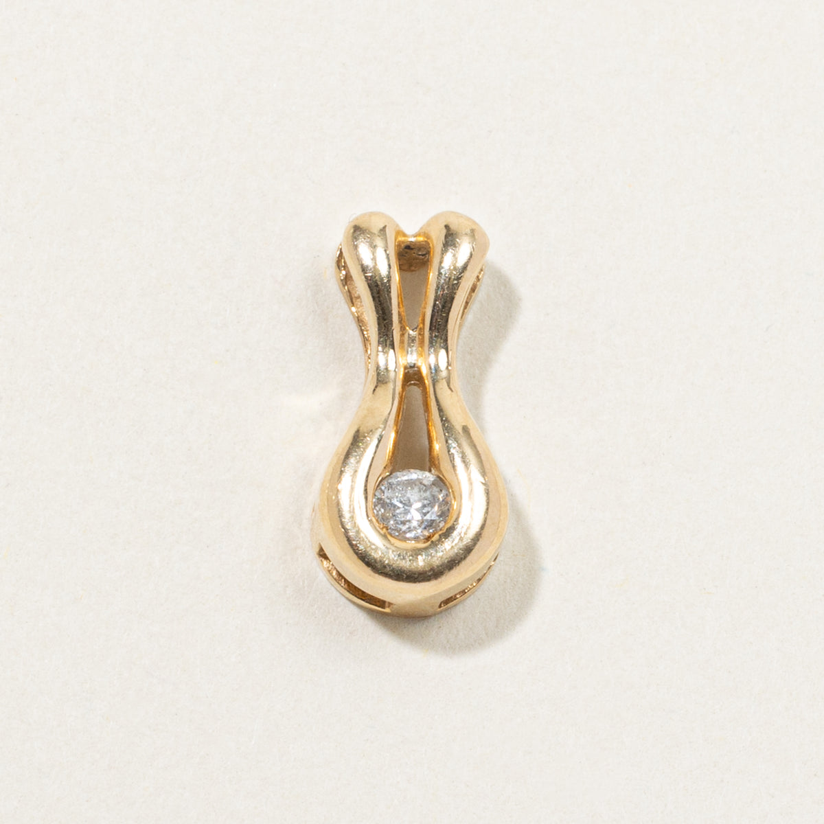 14k Solitaire Diamond Pendant | 0.13ct