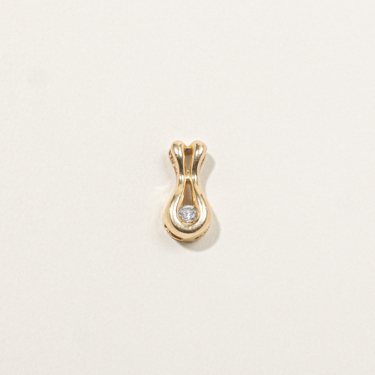 14k Solitaire Diamond Pendant | 0.13ct