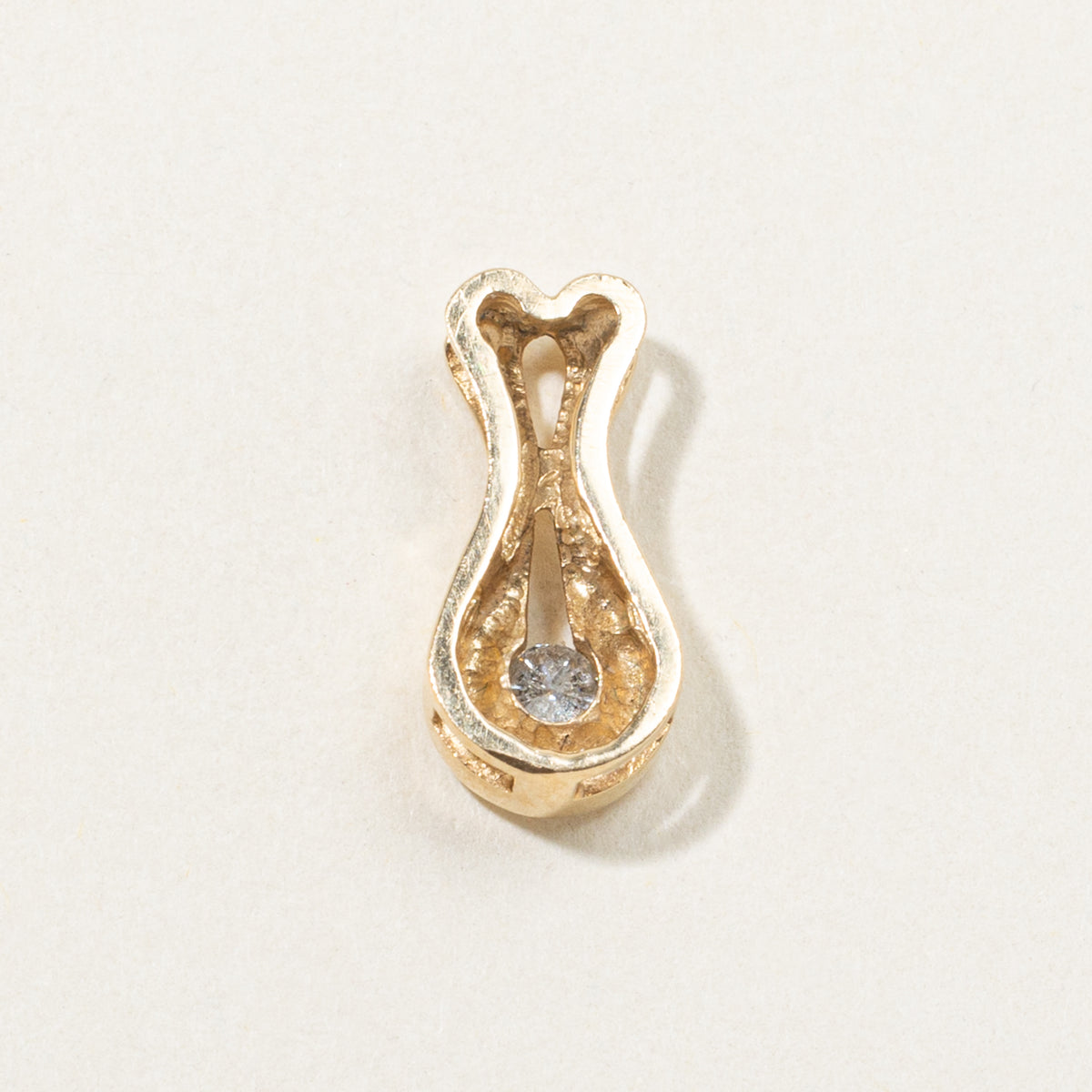 14k Solitaire Diamond Pendant | 0.13ct