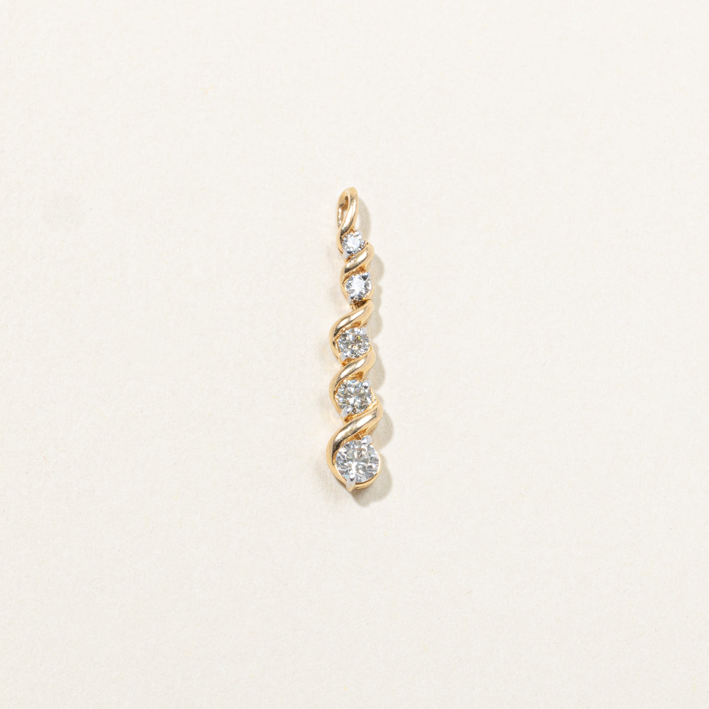 14k Channel Set Diamond Journey Pendant | 0.43ctw