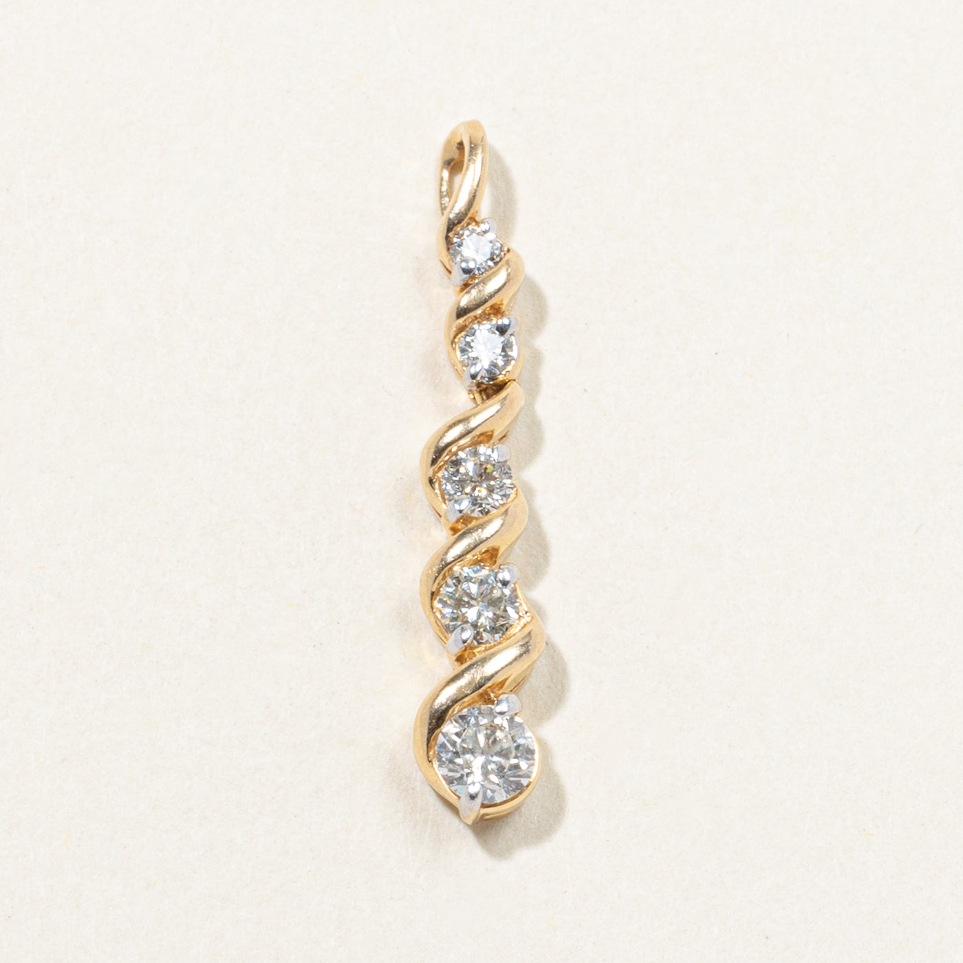 14k Channel Set Diamond Journey Pendant | 0.43ctw