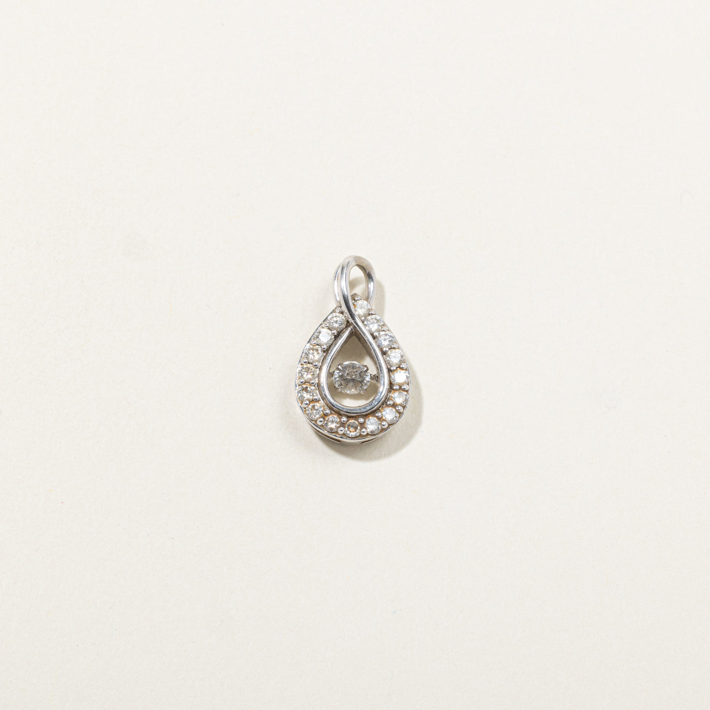 10k Diamond Halo Teardrop Pendant | 0.76ctw