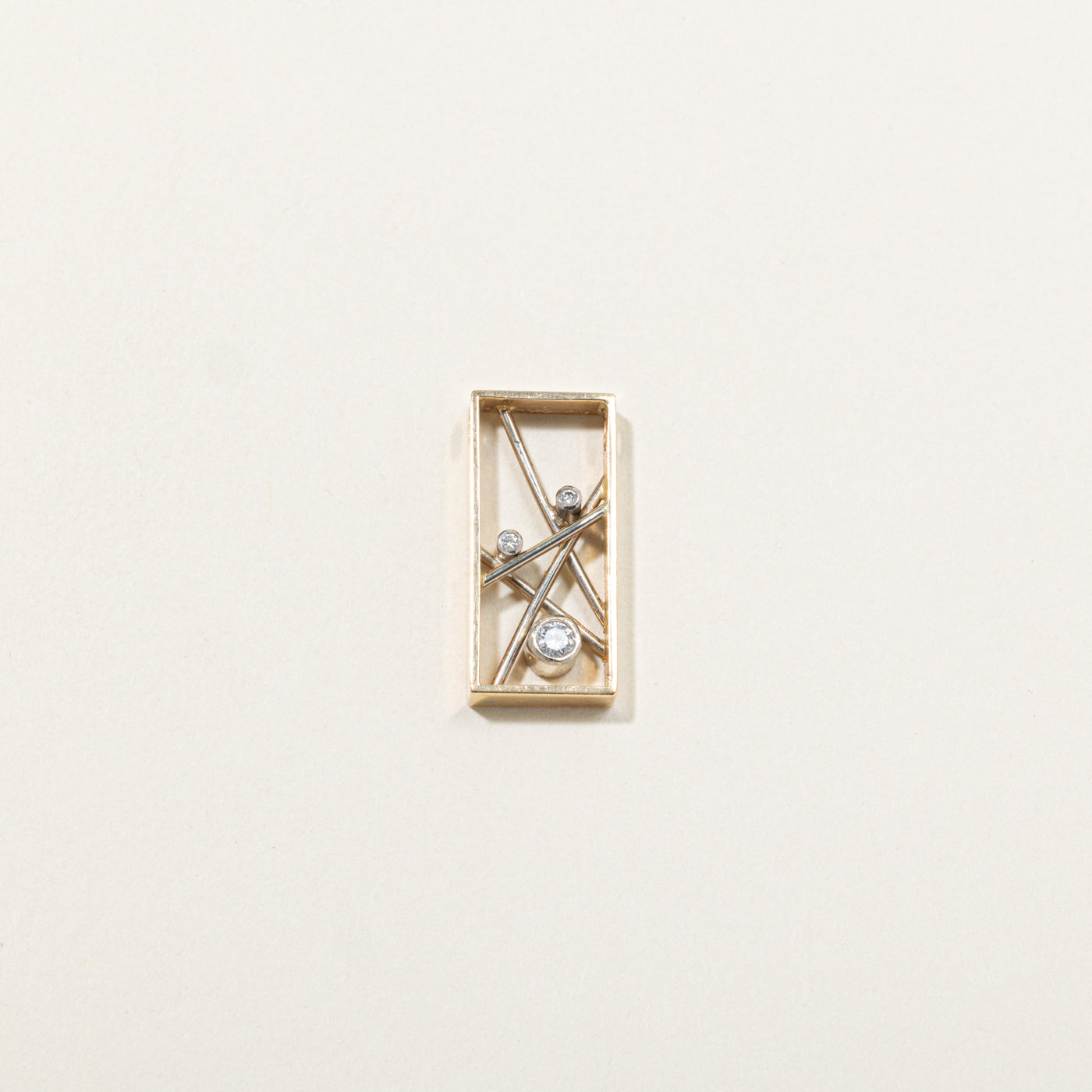 14k Scattered Diamond Geometric Pendant | 0.15ctw
