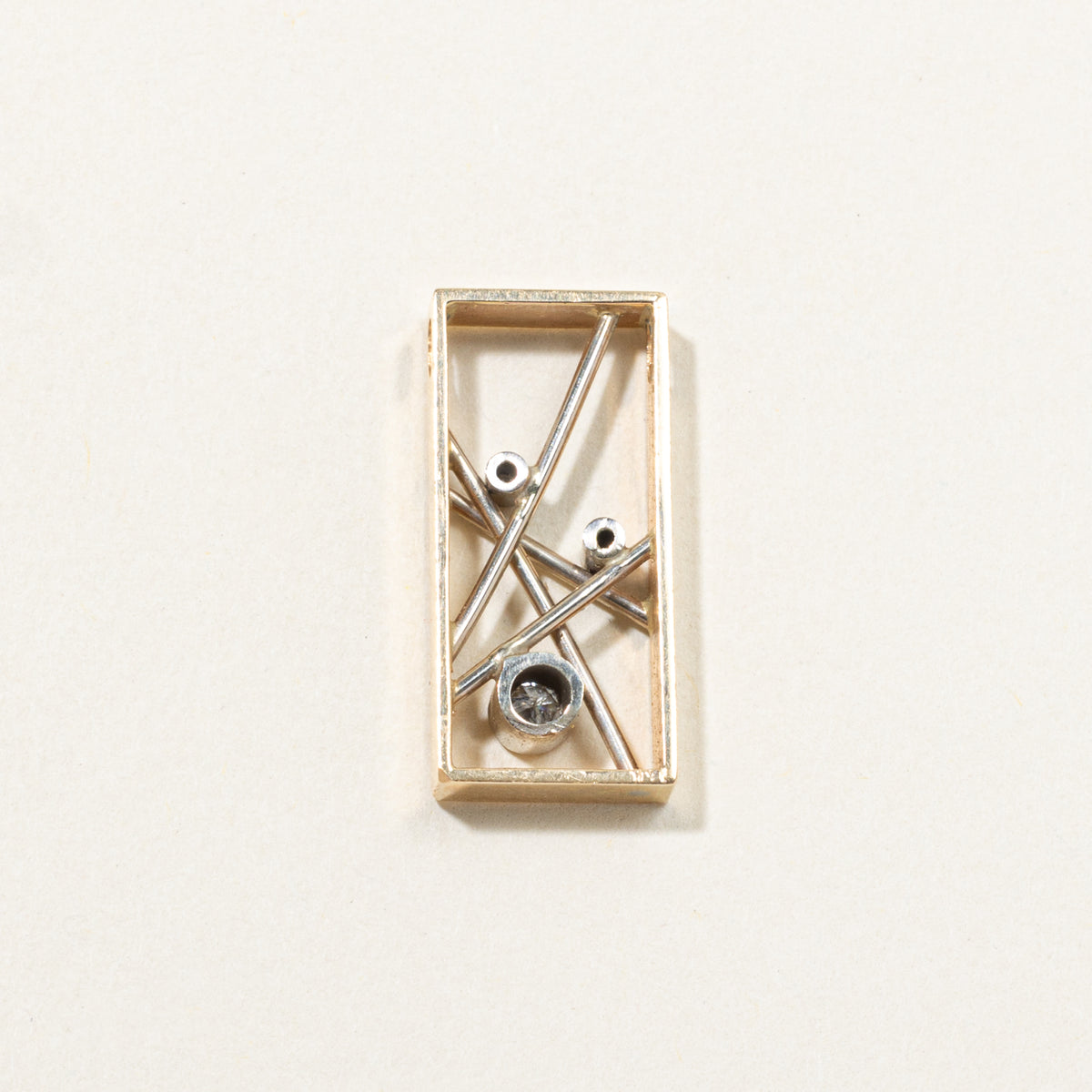 14k Scattered Diamond Geometric Pendant | 0.15ctw
