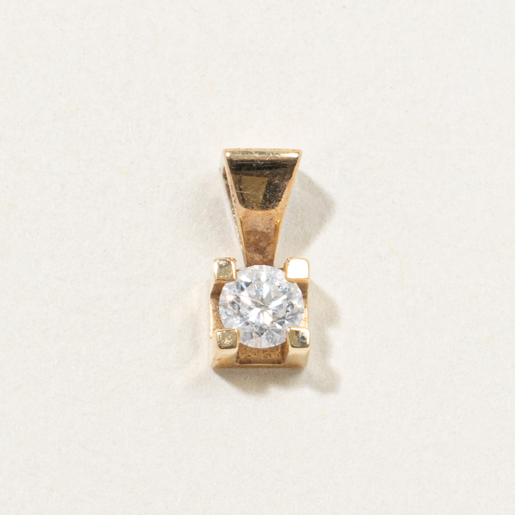 14k Solitaire Diamond Pendant | 0.29ct