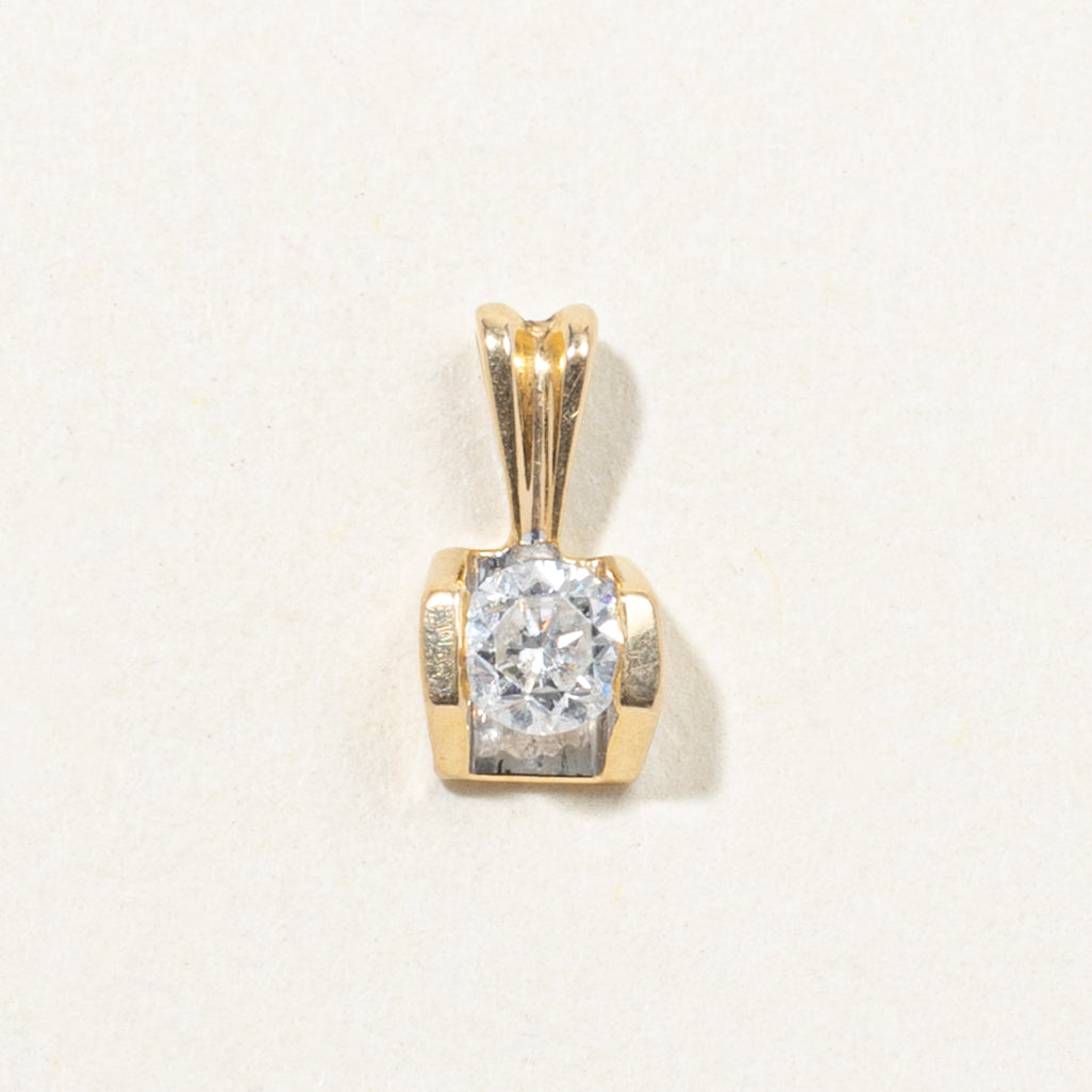 14k Tension Set Diamond Pendant | 0.25ct