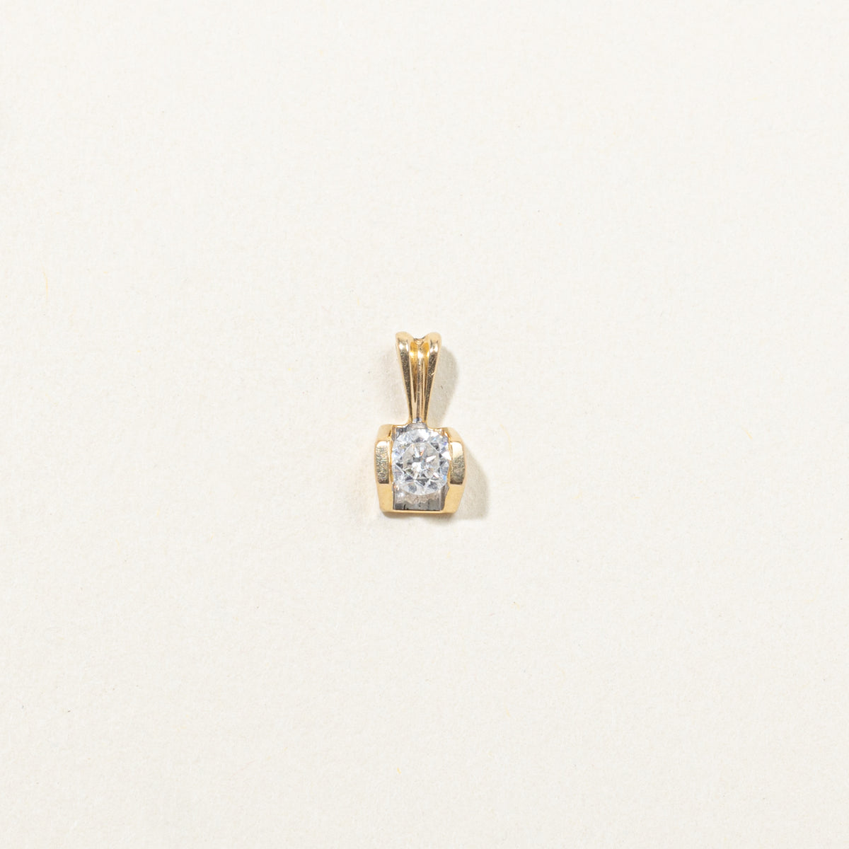 14k Tension Set Diamond Pendant | 0.25ct