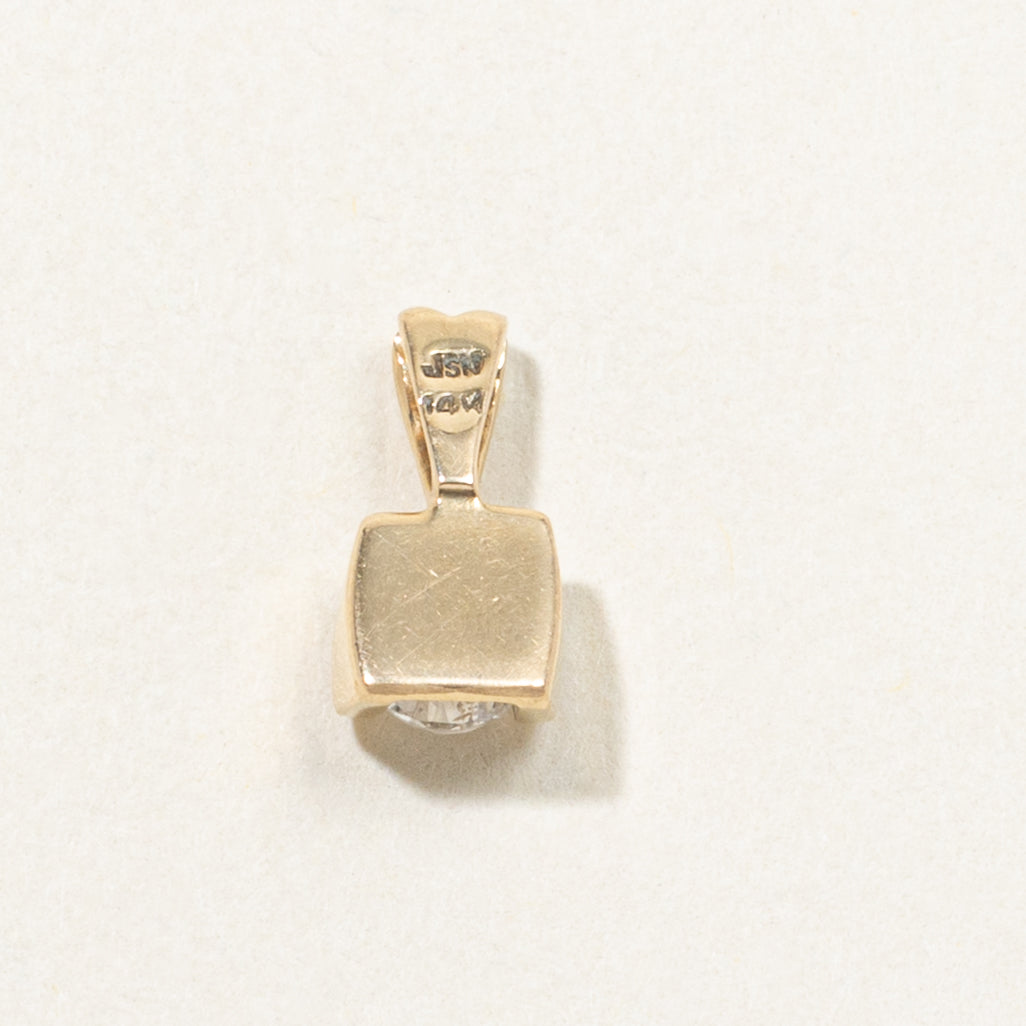 14k Tension Set Diamond Pendant | 0.25ct