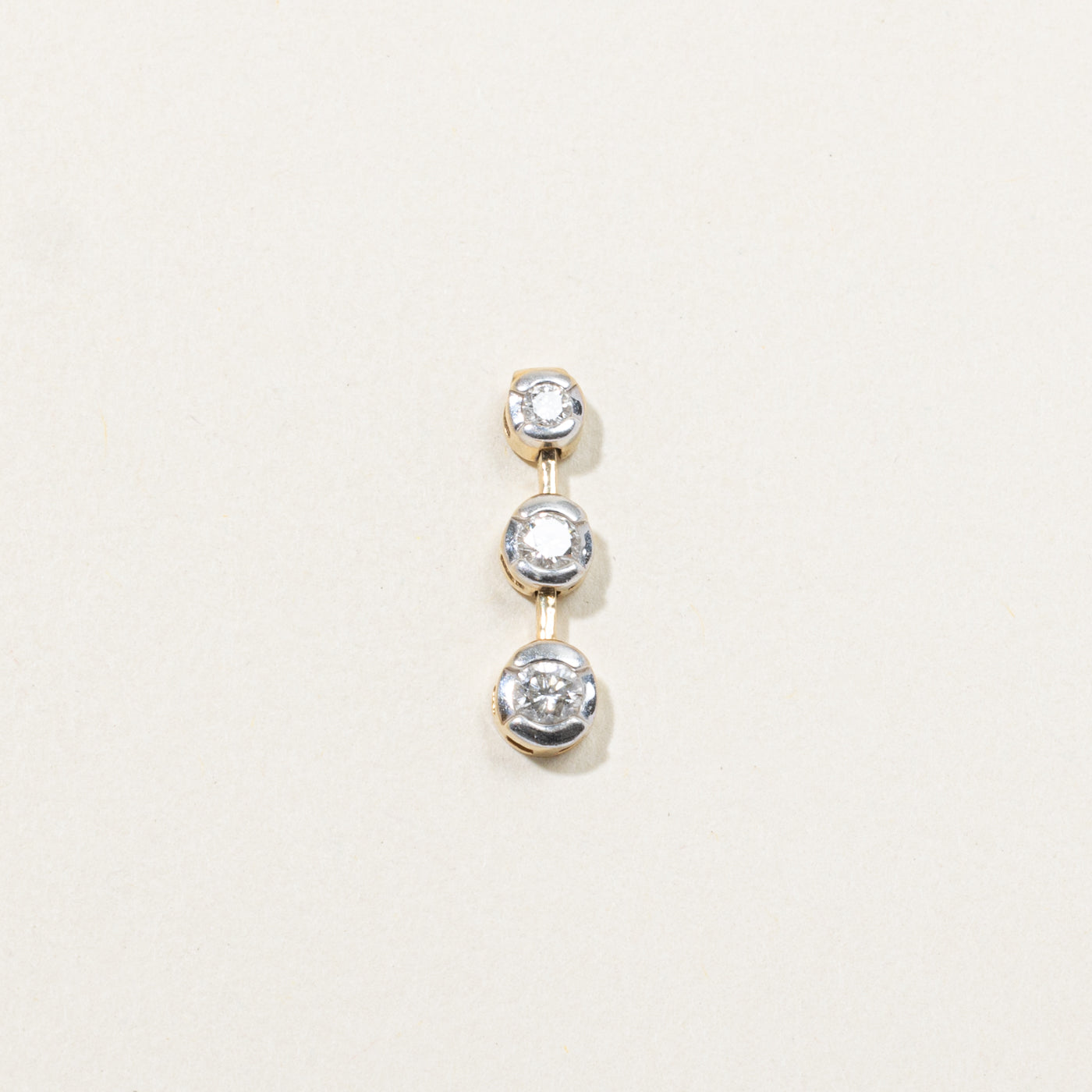 10k Three Stone Diamond Journey Pendant | 0.30ctw