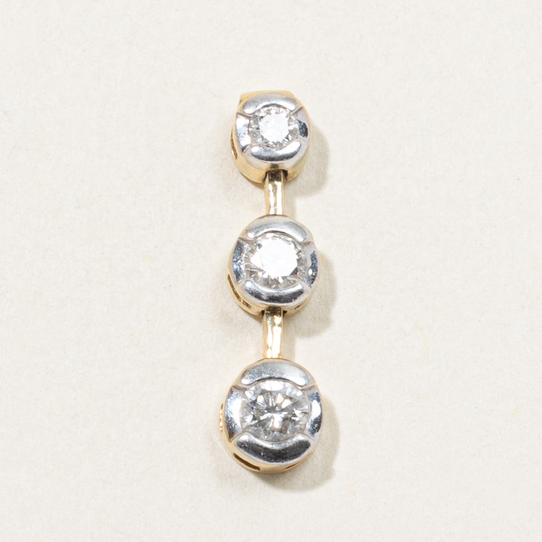 10k Three Stone Diamond Journey Pendant | 0.30ctw