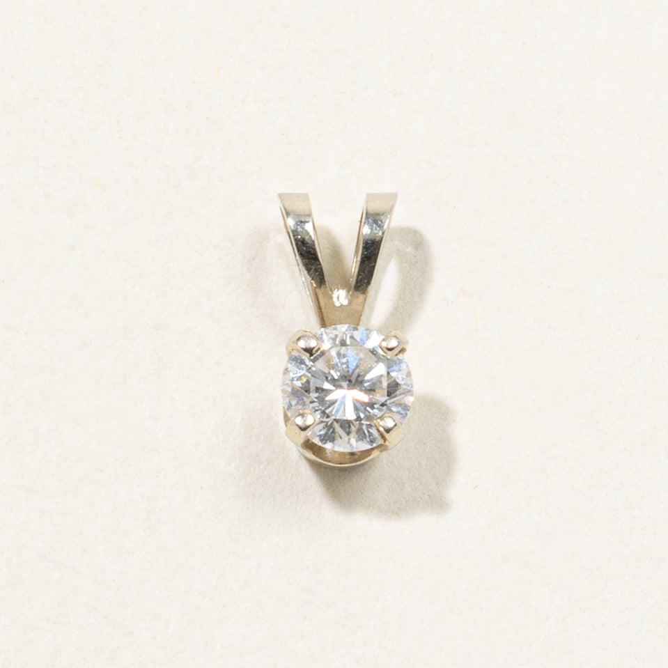 10k Solitaire Diamond Pendant | 0.39ct