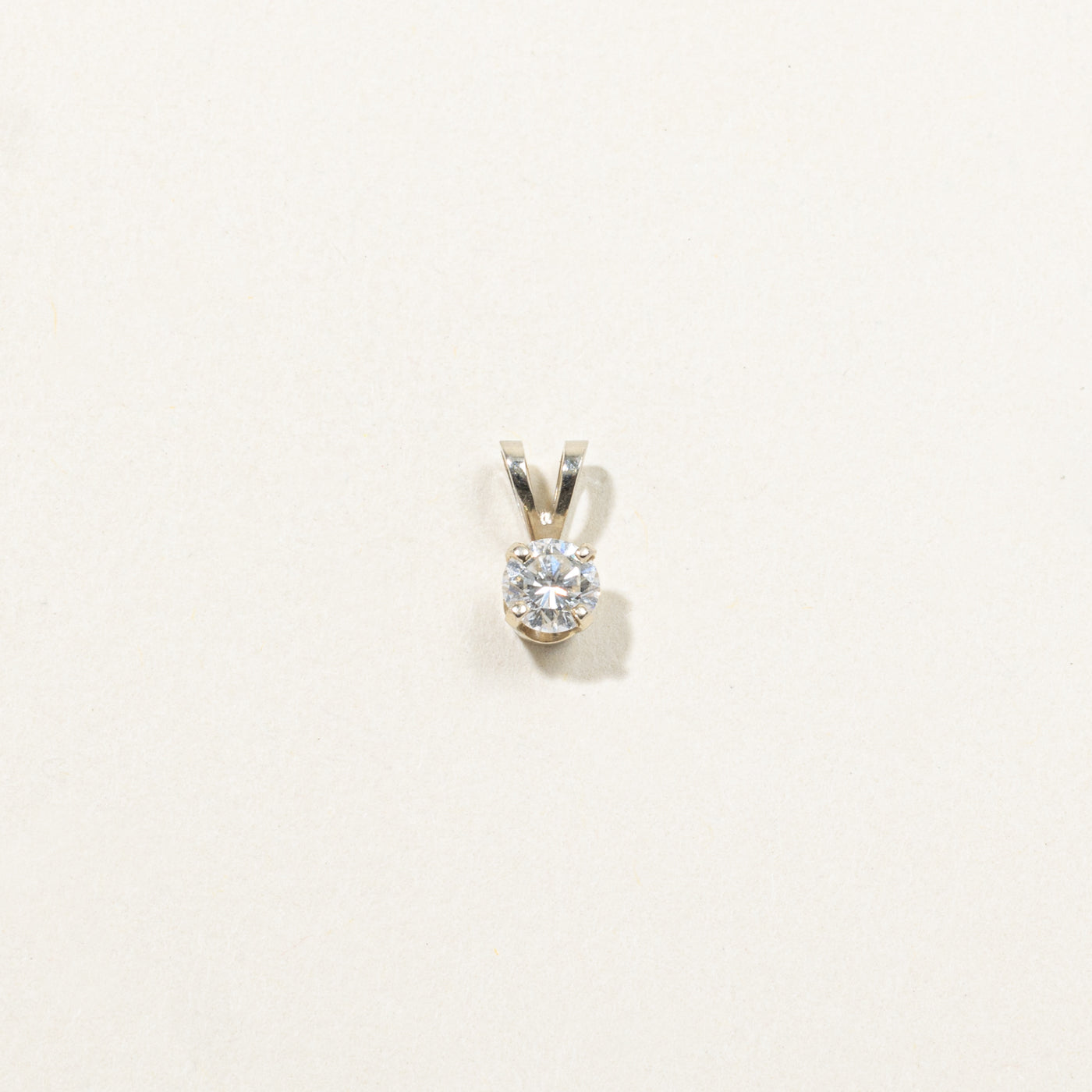 10k Solitaire Diamond Pendant | 0.39ct