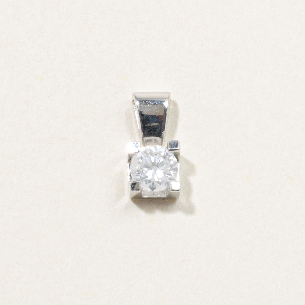 14k Solitaire Diamond Pendant | 0.24ct