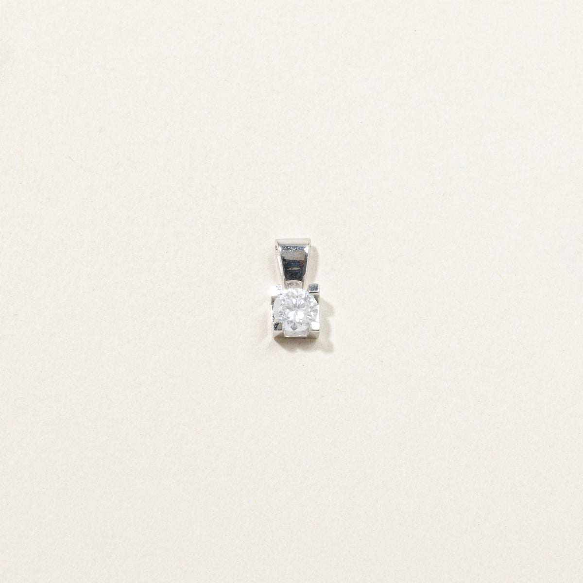 14k Solitaire Diamond Pendant | 0.24ct