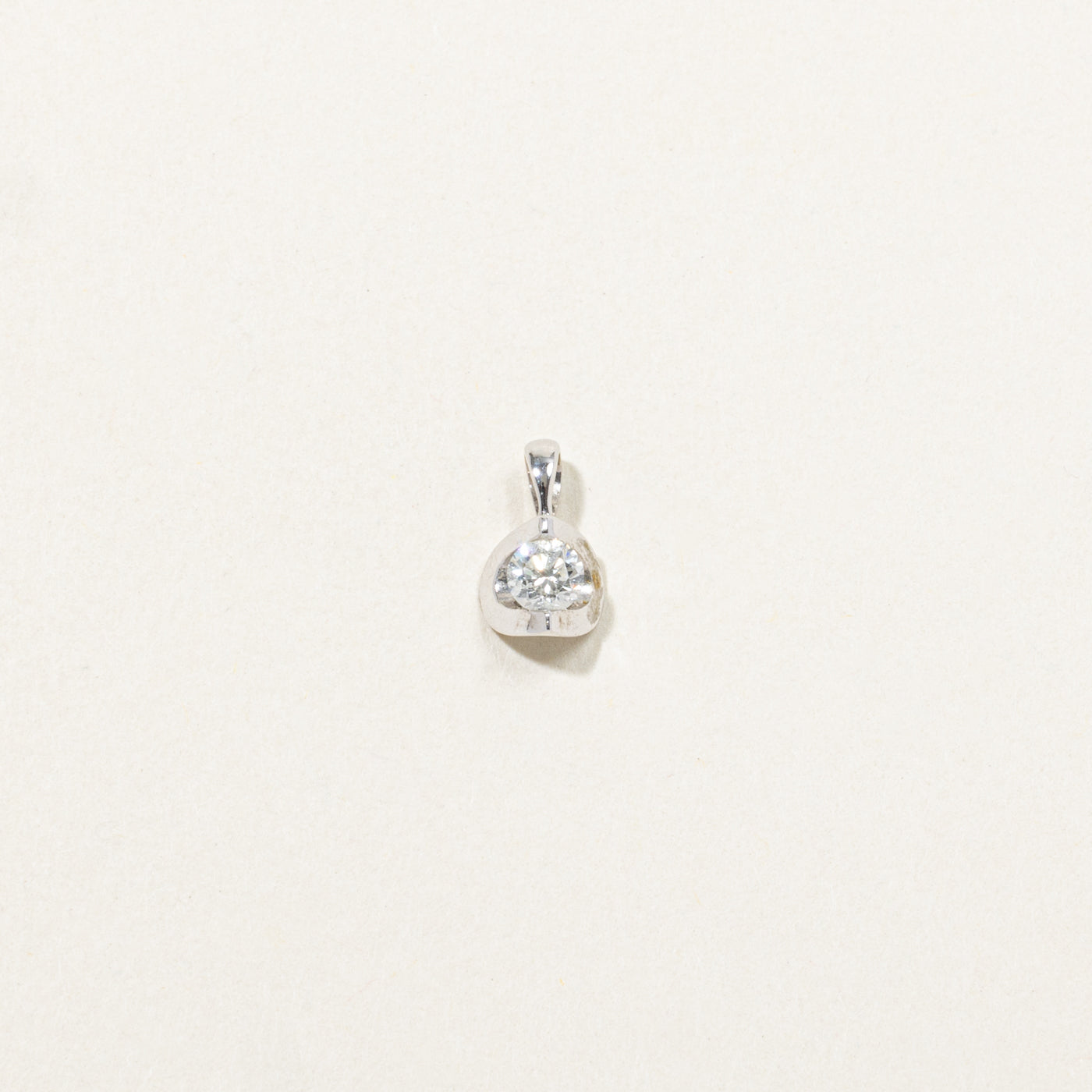 10k Tension Set Diamond Pendant | 0.19ct