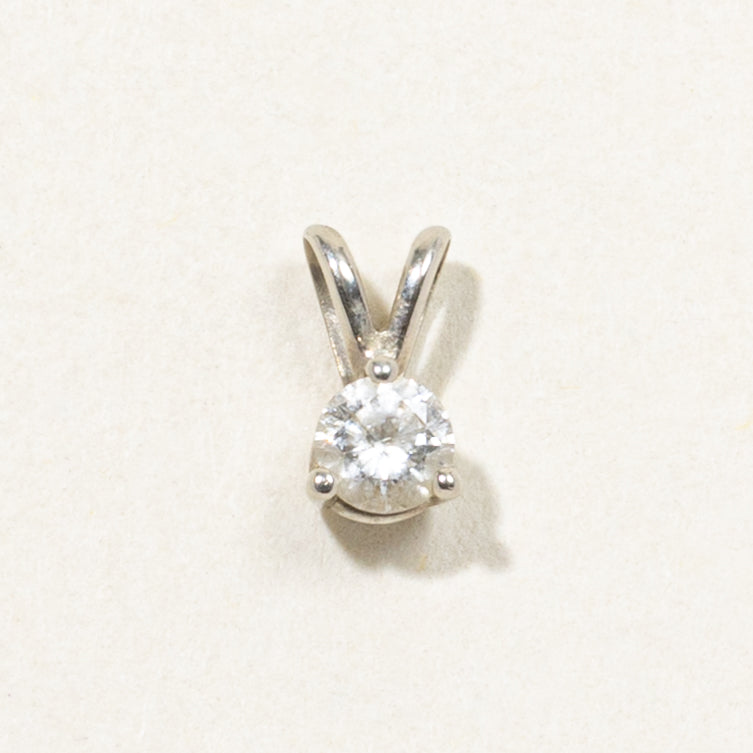 14k Solitaire Diamond Pendant | 0.14ct