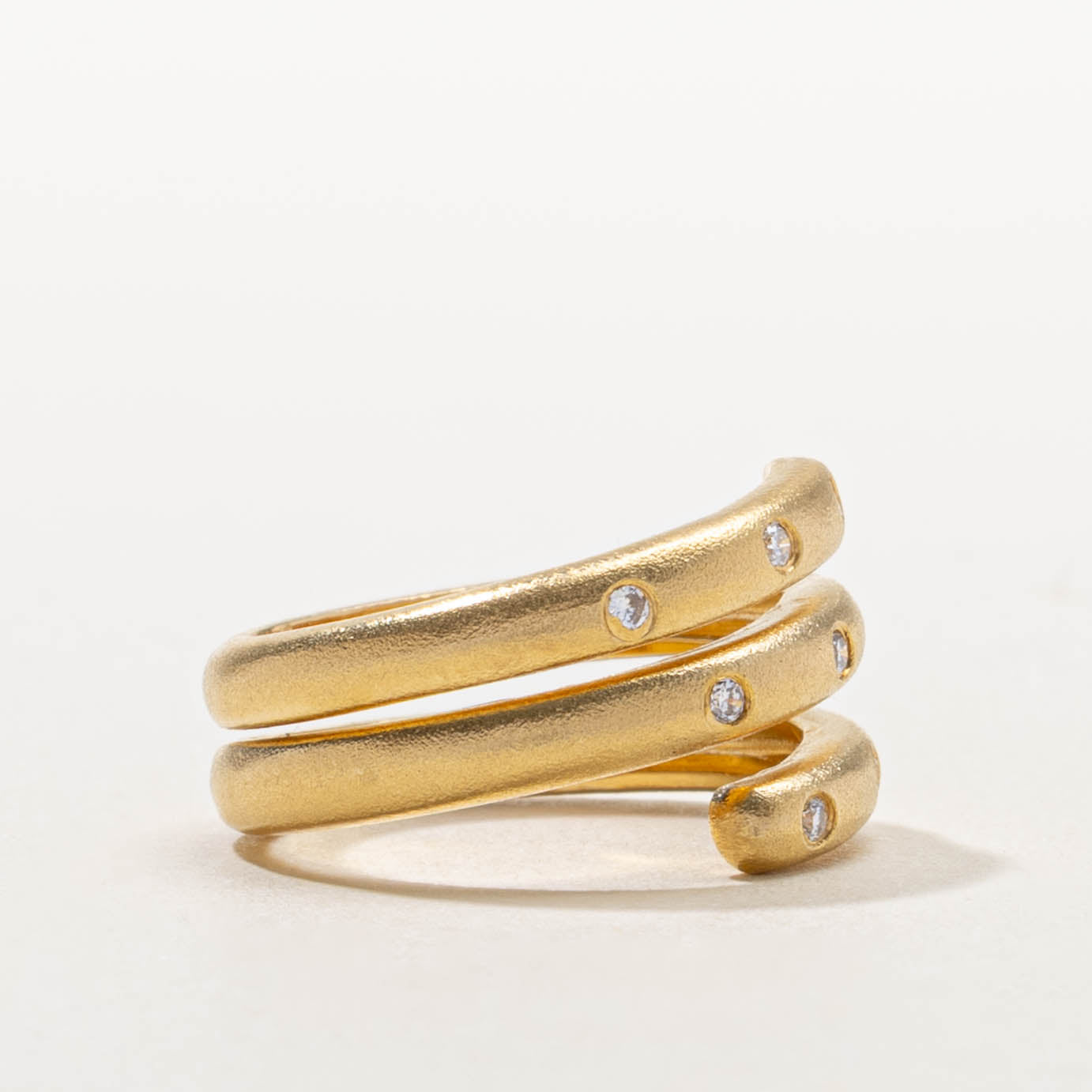 18k Scattered Diamond Wrap Ring | SZ 5.25