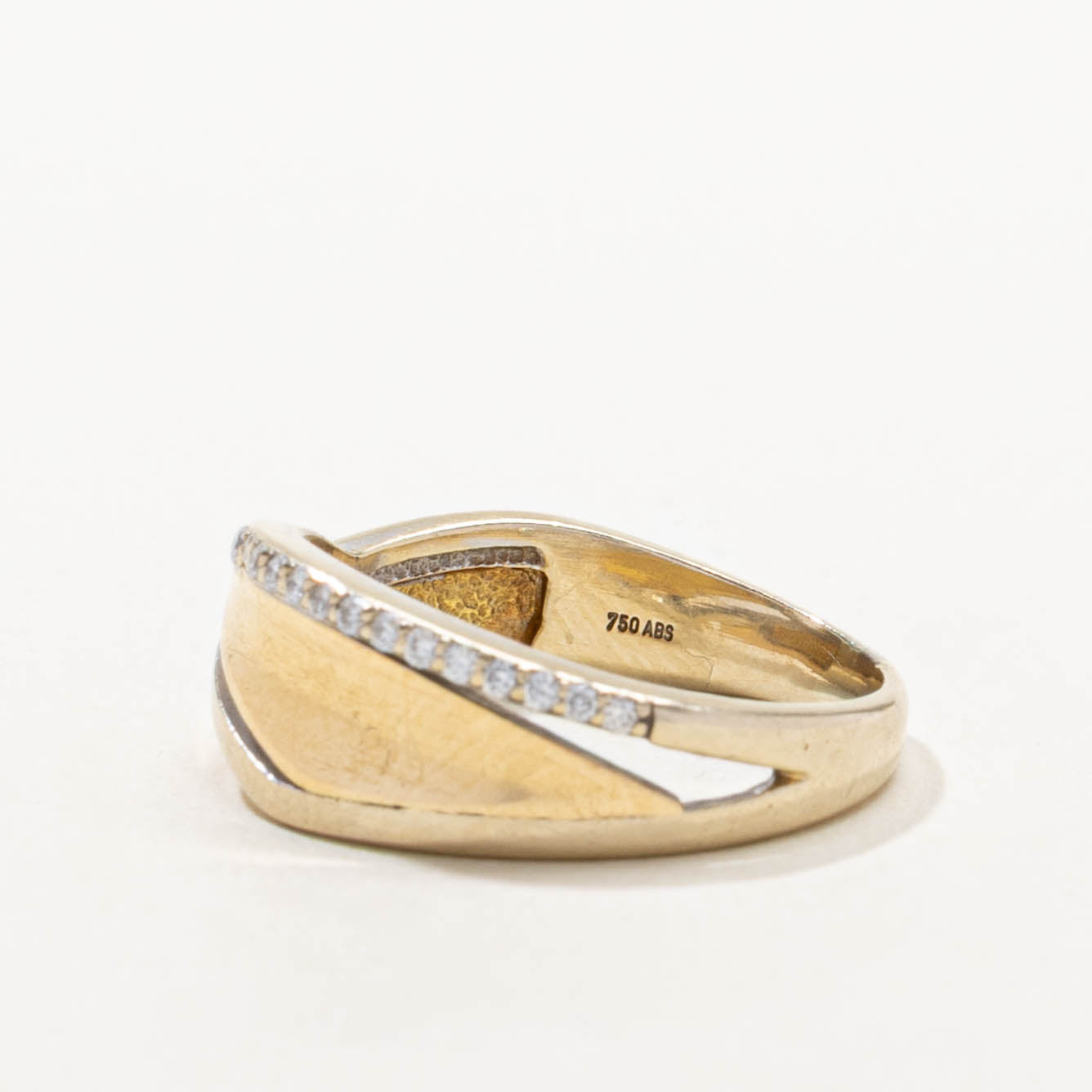 18k Diamond Accent Crossover Ring | SZ 7.25