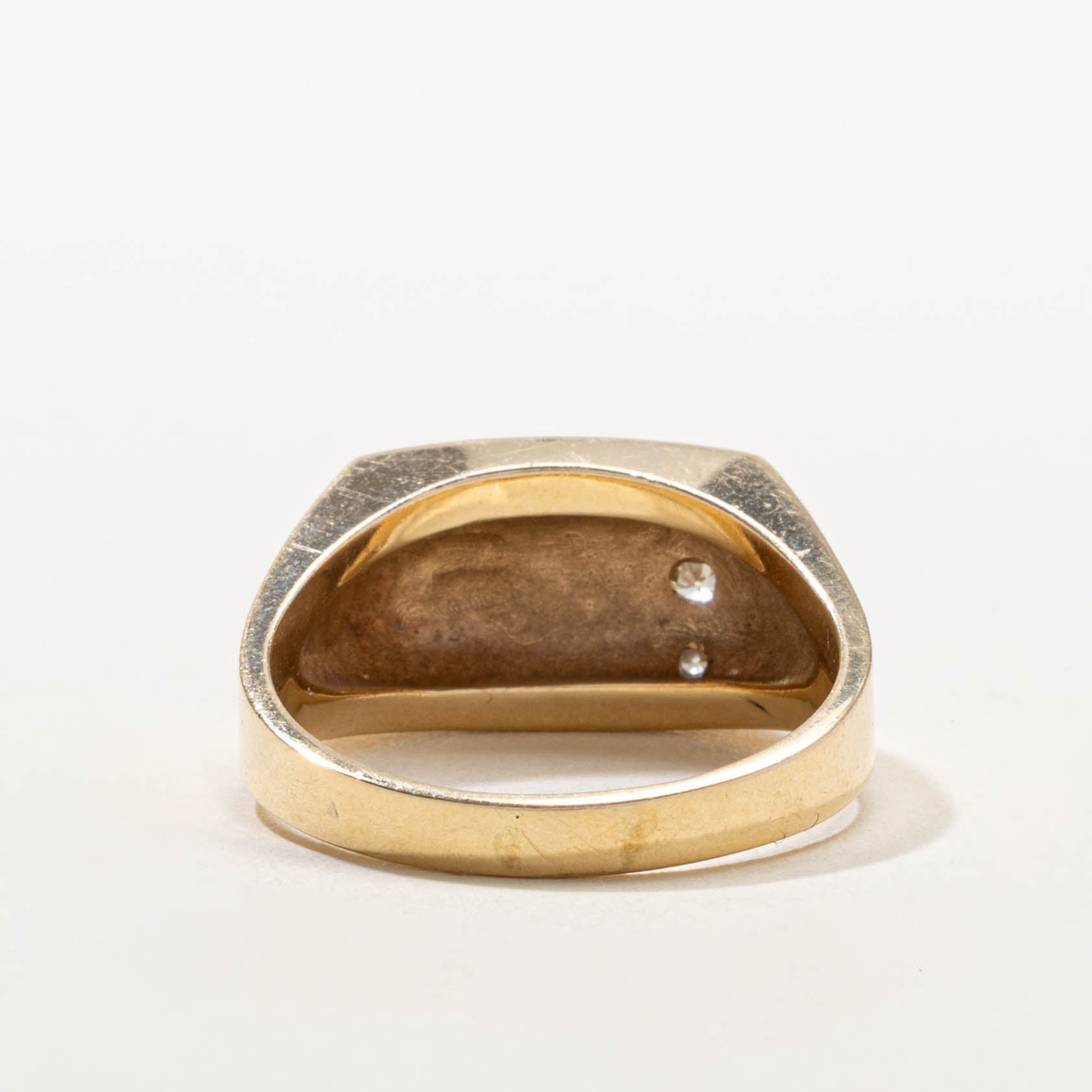 14k Diamond "PG" Initial Signet Ring | SZ 10.75