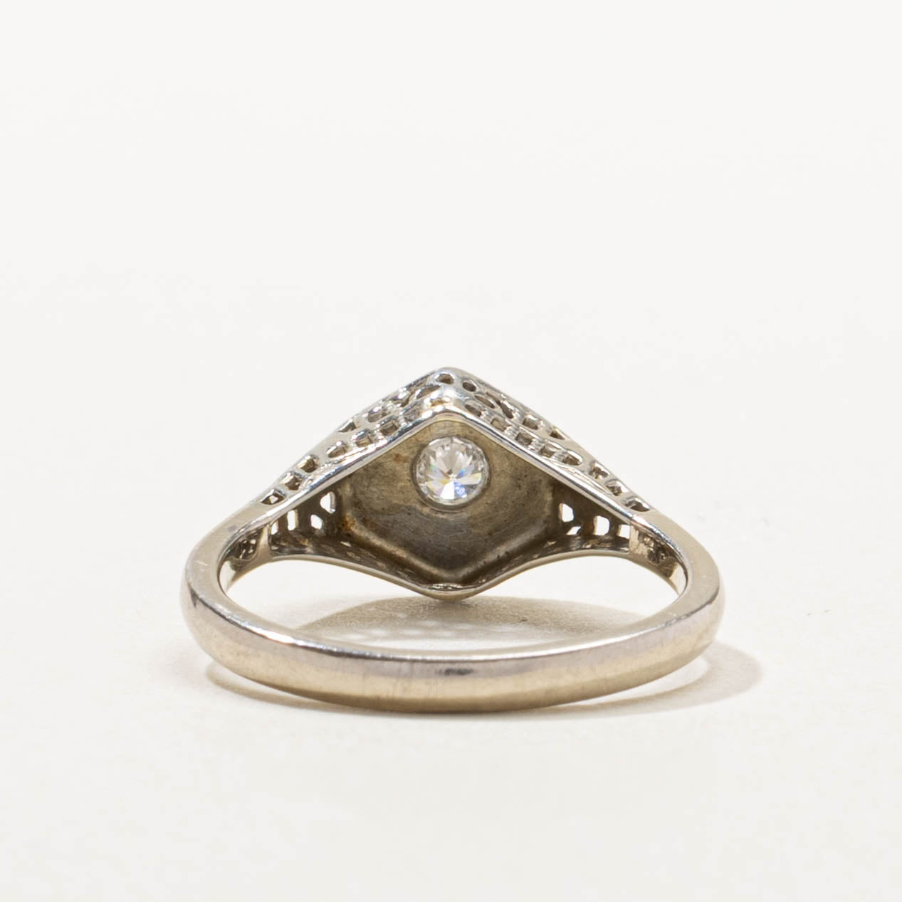 14k Illusion Set Diamond Hexagon Ring | SZ 5