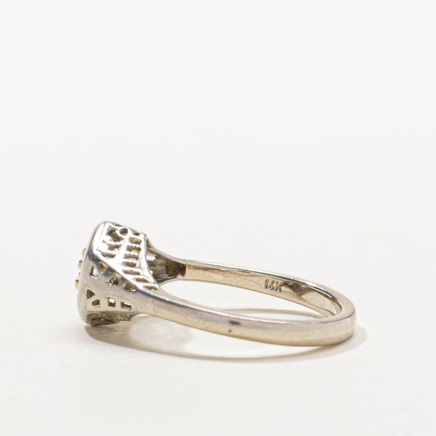 14k Illusion Set Diamond Hexagon Ring | SZ 5