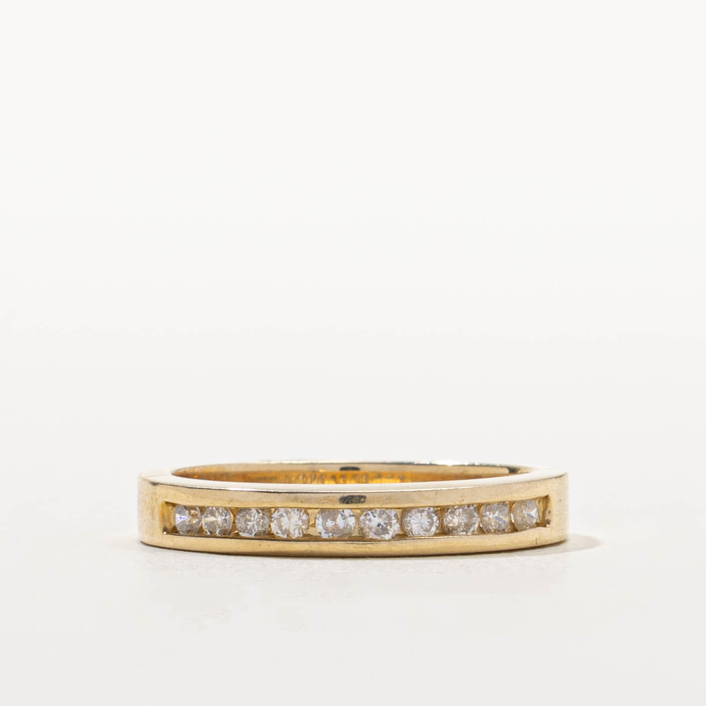 14k Channel Set Semi Eternity Diamond Band | SZ 6.75