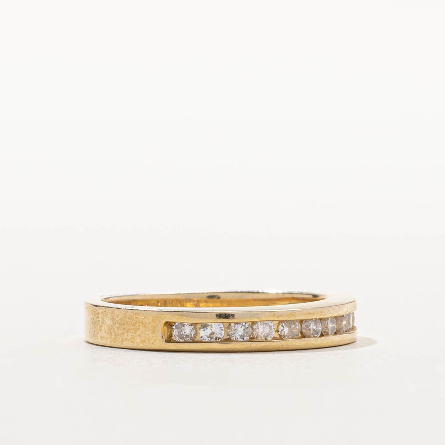 14k Channel Set Semi Eternity Diamond Band | SZ 6.75