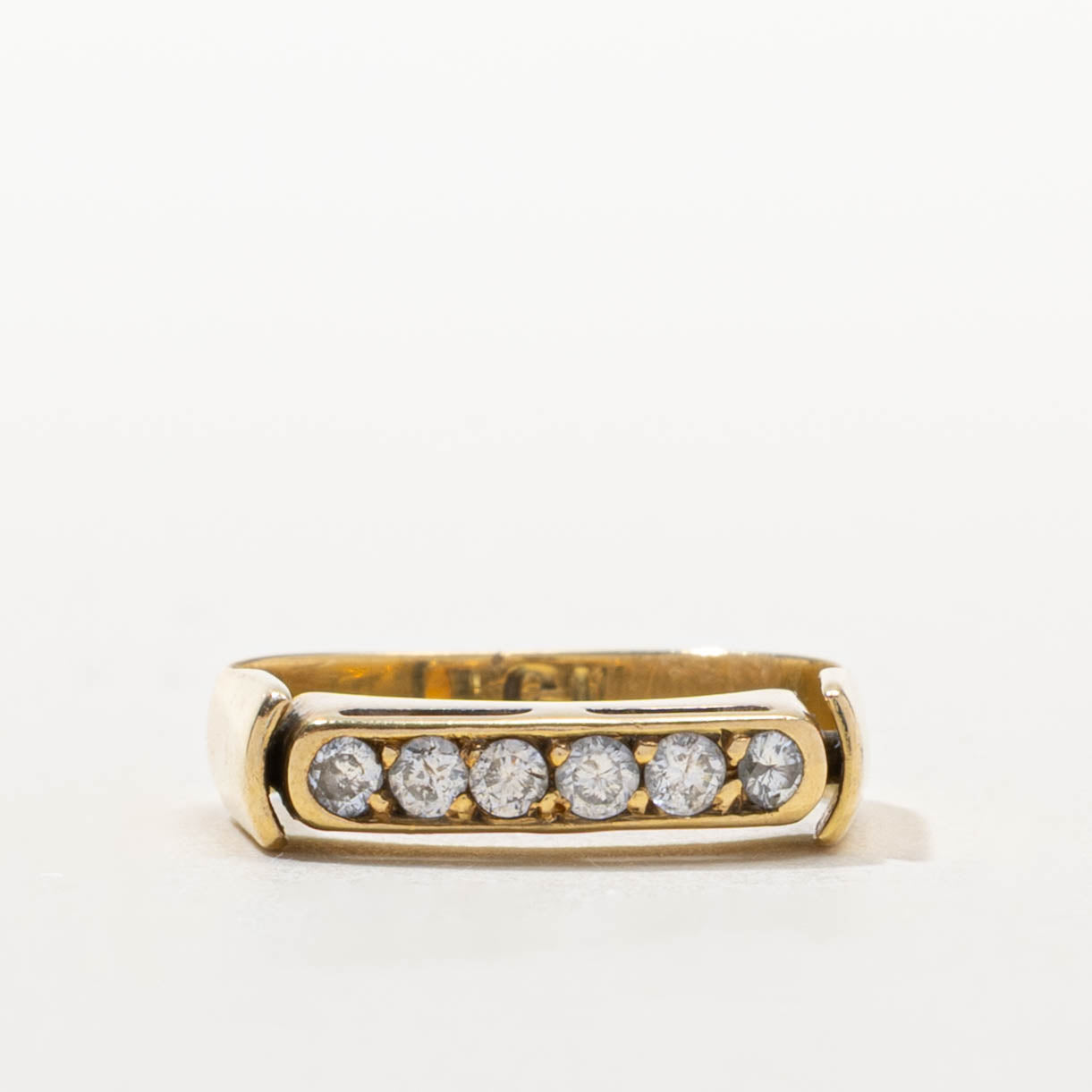 Six Stone Diamond Signet Ring | SZ 4.75