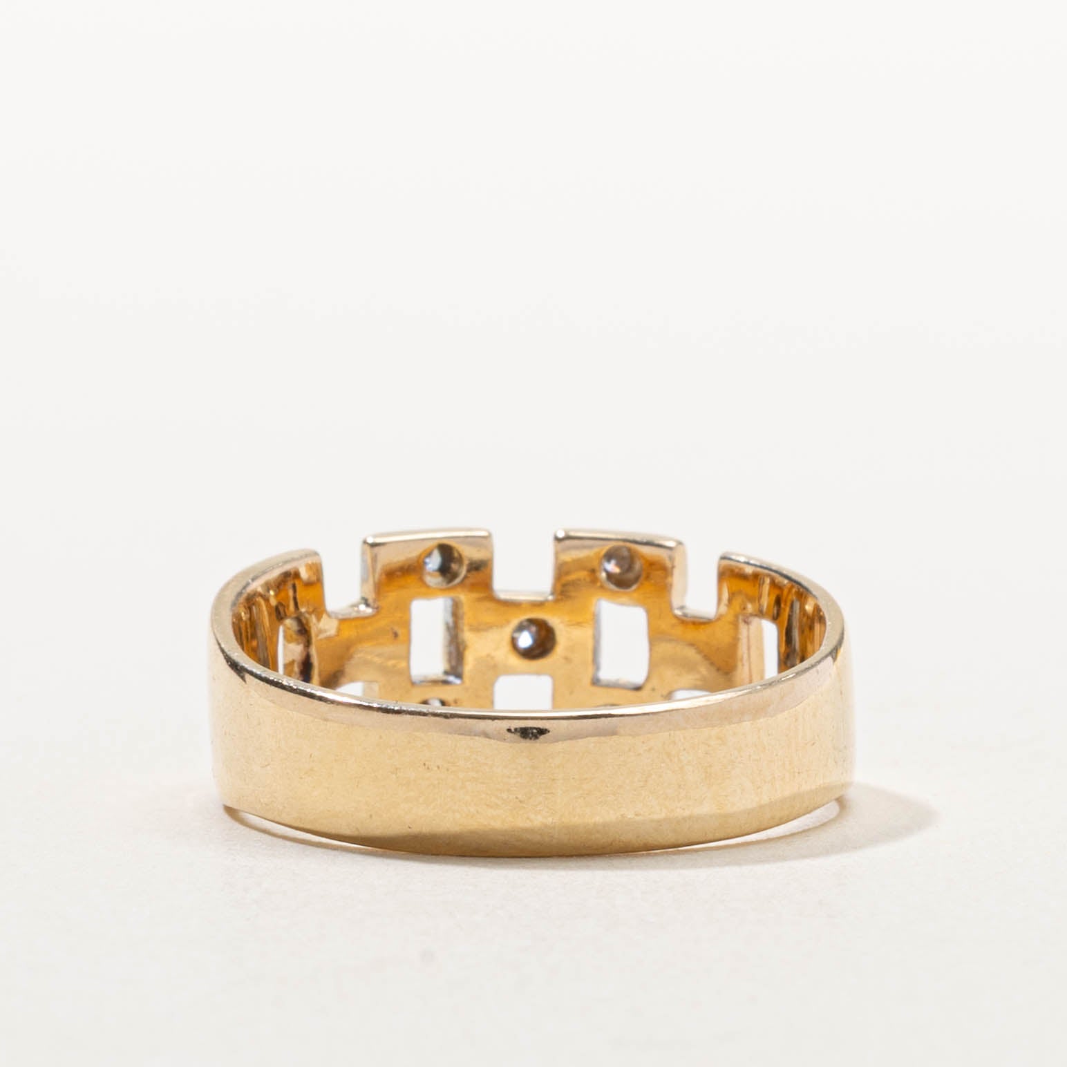 14k Diamond Panther Chain Design Ring | SZ 10.25