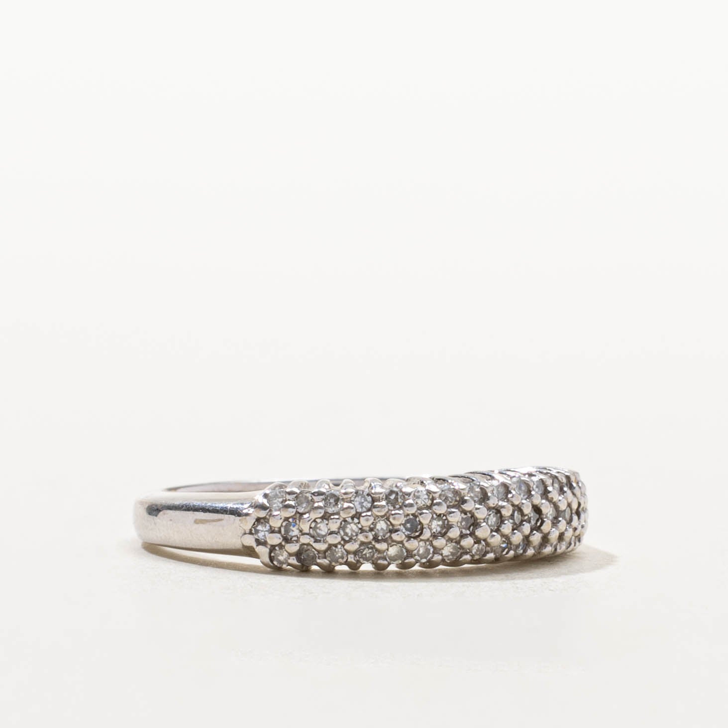 14k Pavé Set Semi Eternity Diamond Band | SZ 6.75