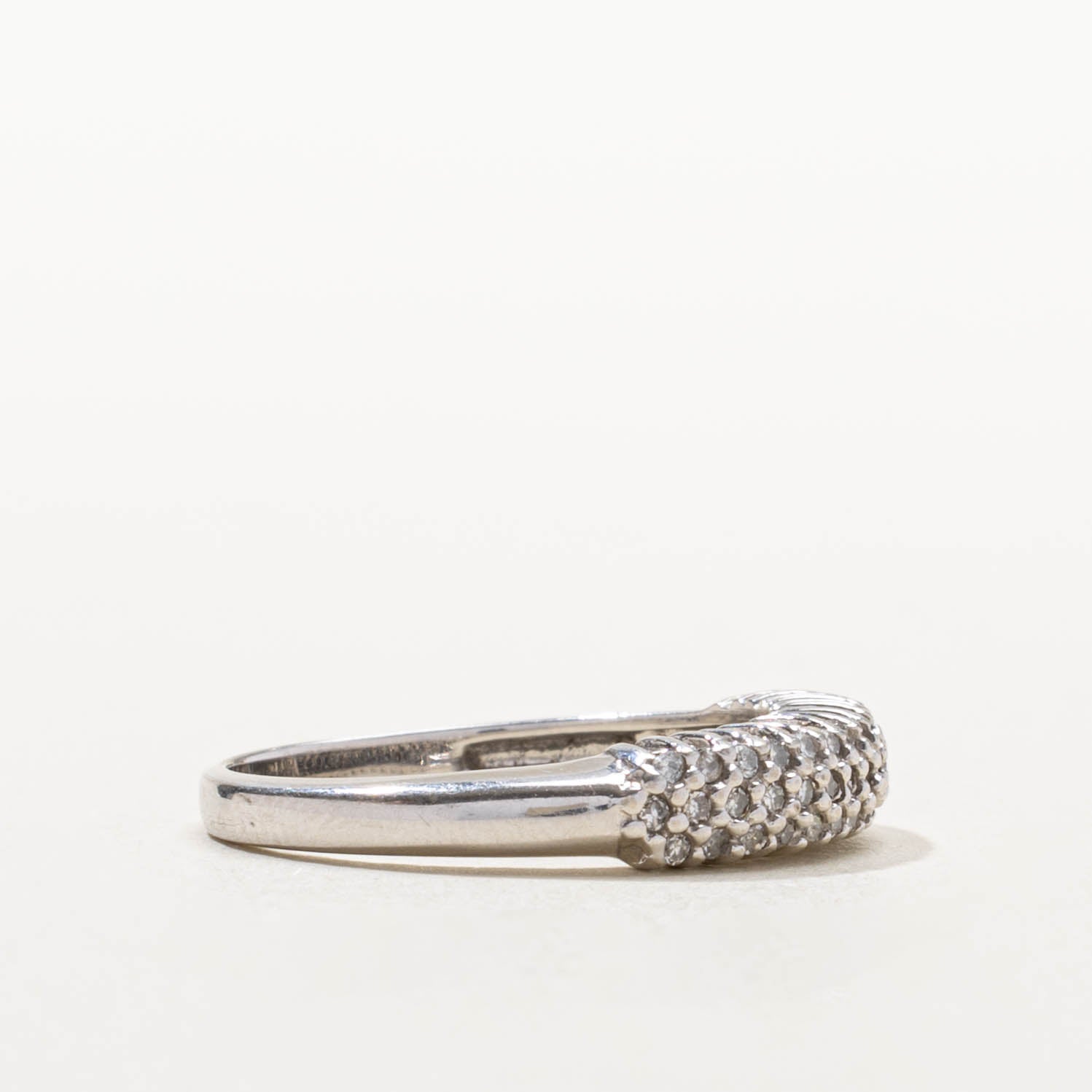 14k Pavé Set Semi Eternity Diamond Band | SZ 6.75
