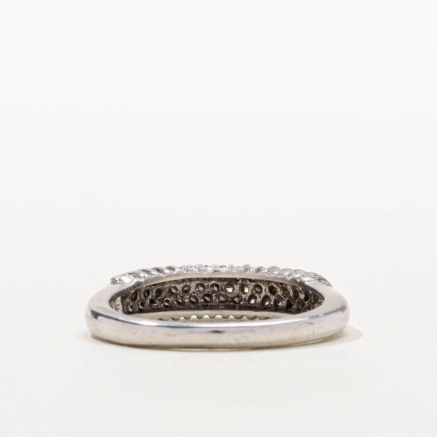 14k Pavé Set Semi Eternity Diamond Band | SZ 6.75