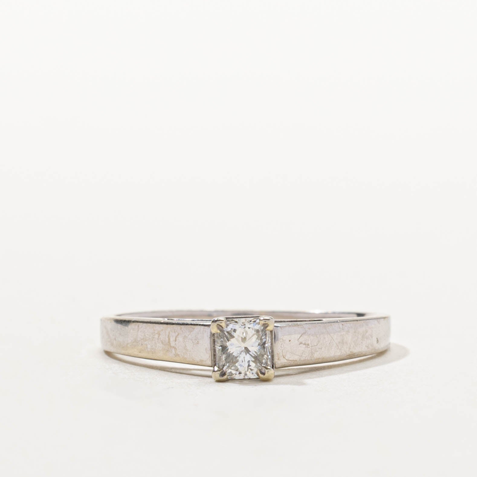 14k Princess Cut Solitaire Diamond Ring | 0.32ct SI1 G/H | SZ 8