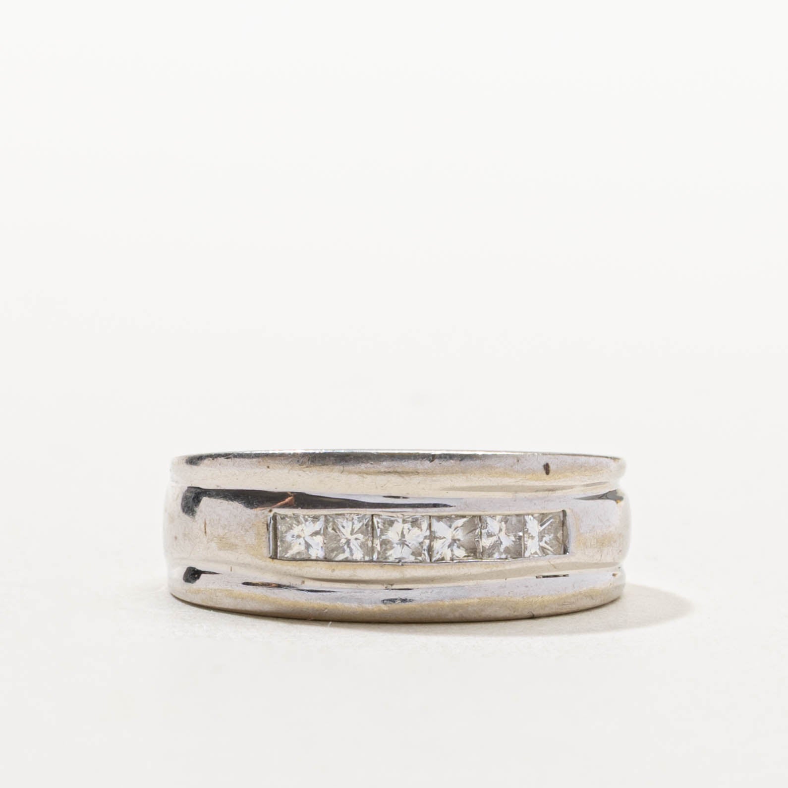 14k Six Stone Princess Cut Diamond Band | SZ 7