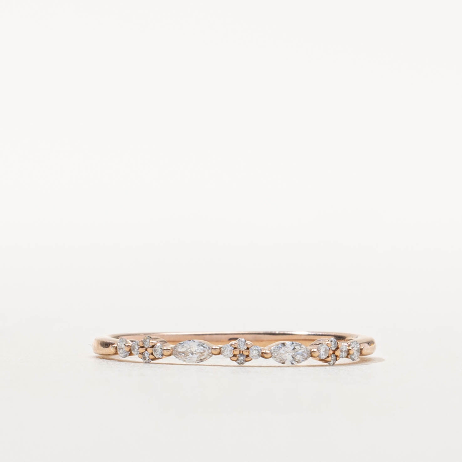 14k Rose Gold Marquise Cut Diamond Band | SZ 7.75