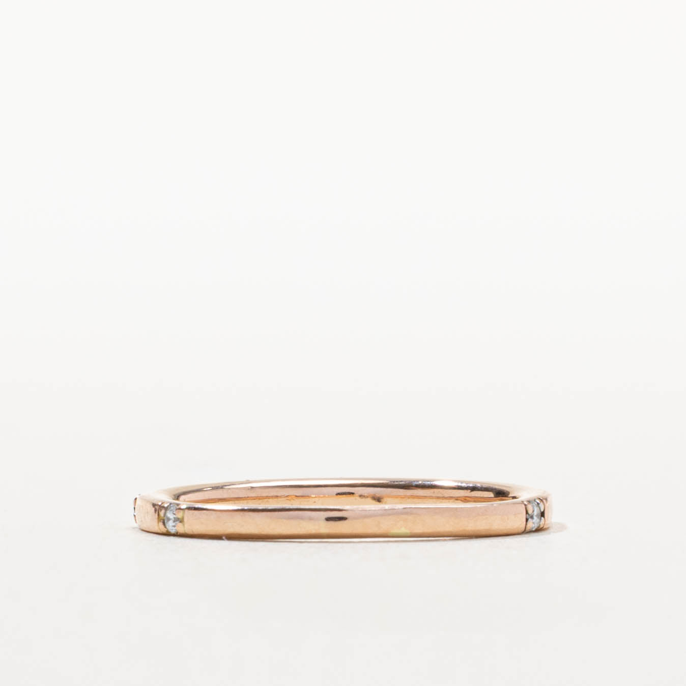14k Rose Gold Four Stone Diamond Band | SZ 4.75