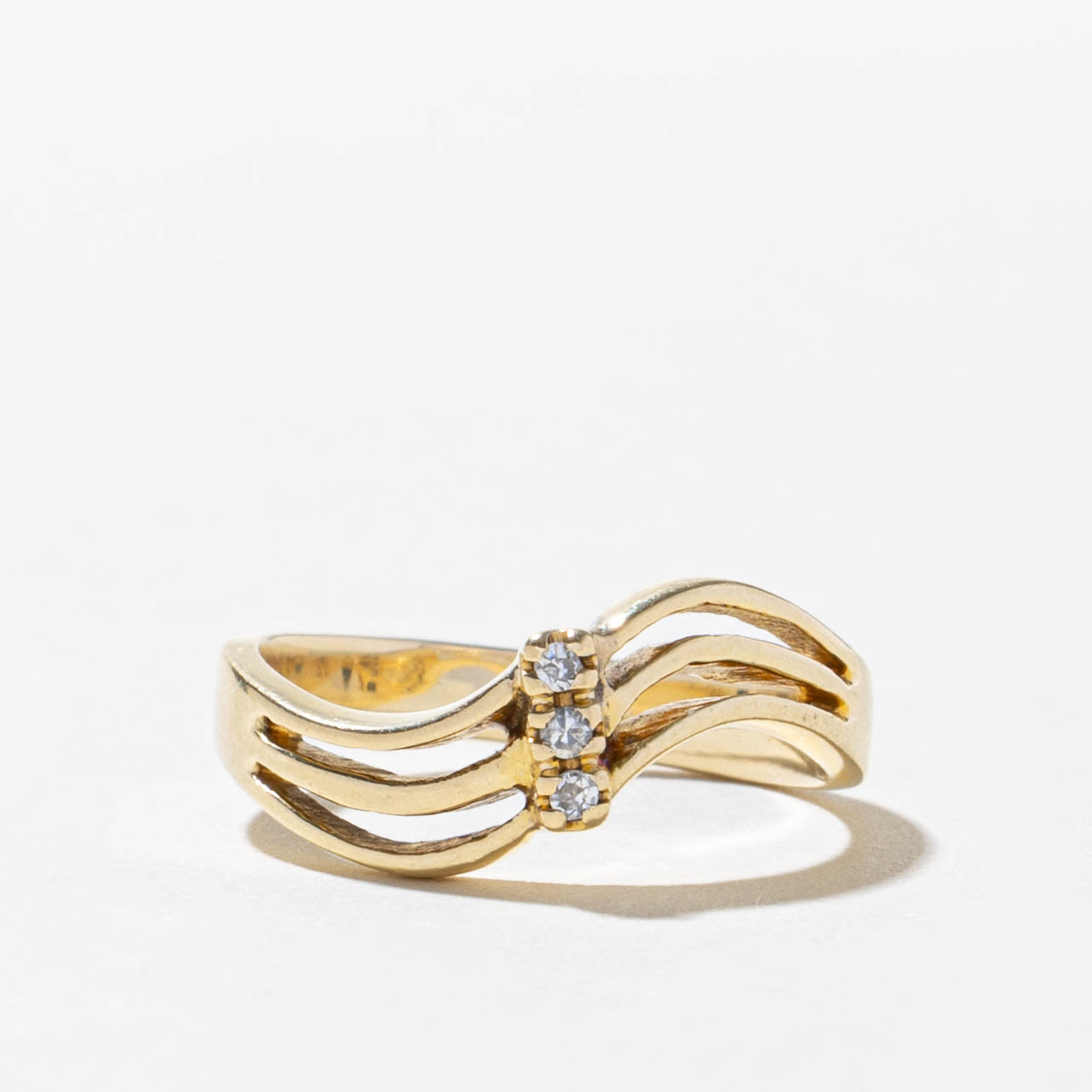 Three Stone Diamond Multi Wave Ring | SZ 5