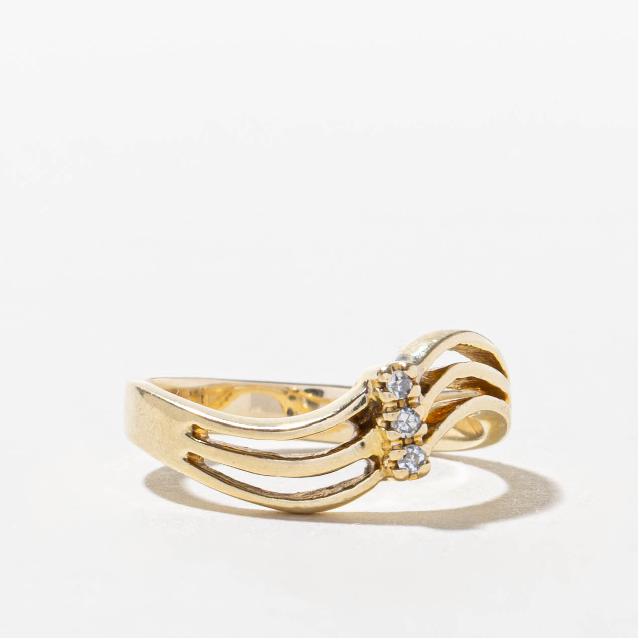 Three Stone Diamond Multi Wave Ring | SZ 5