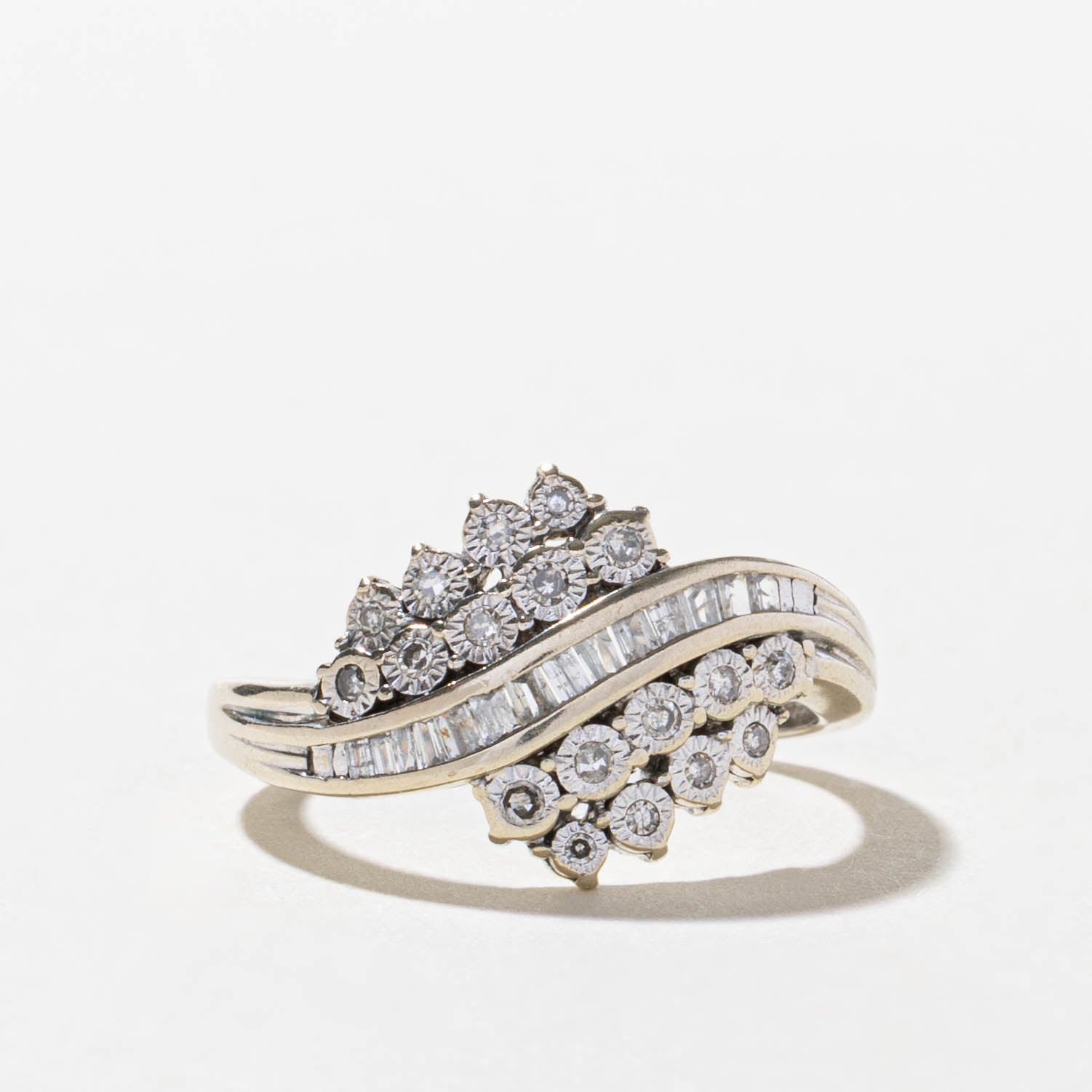 10k Diamond Cluster Wave Ring | SZ 6.25
