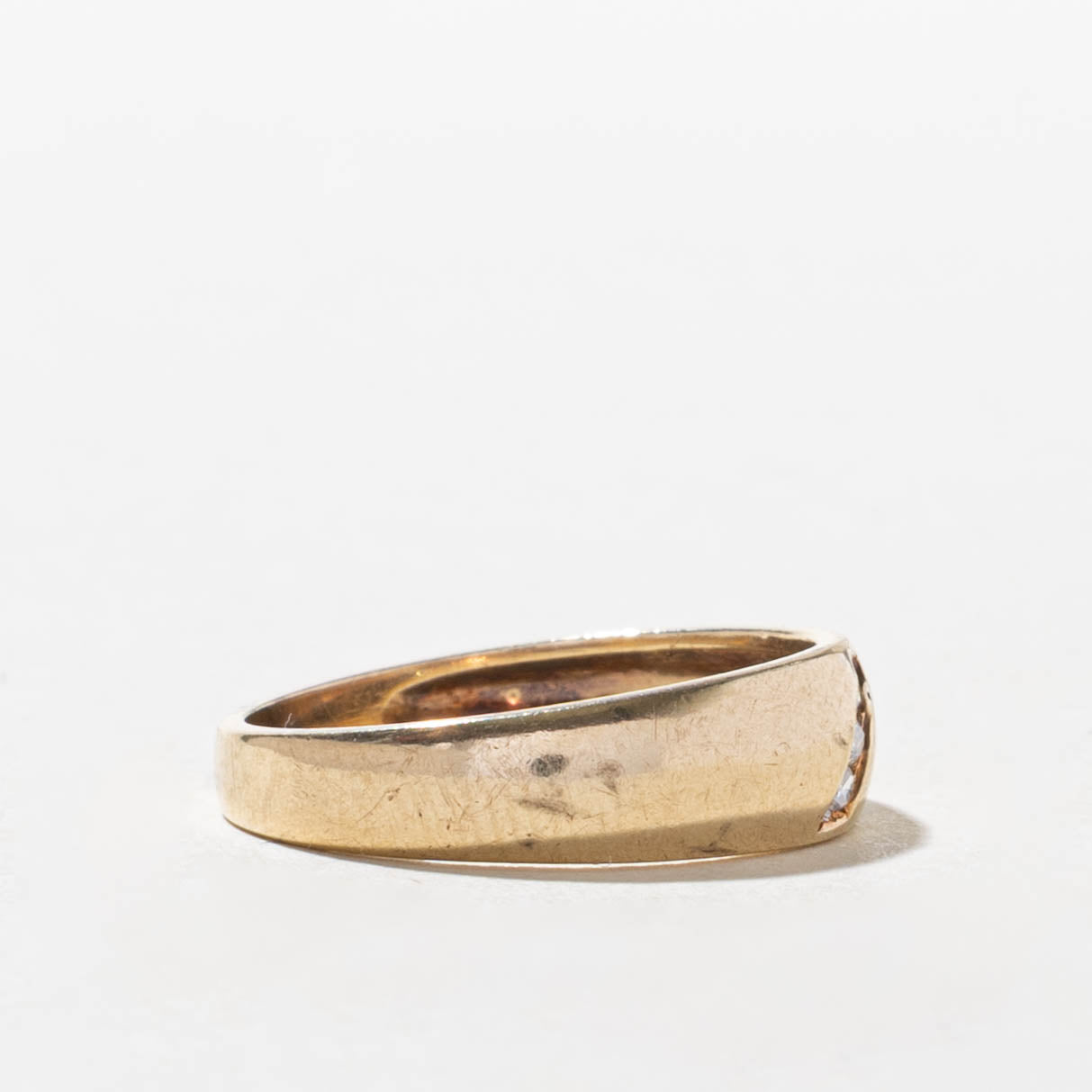 10k Three Stone Diagonal Set Diamond Band | SZ 4.5