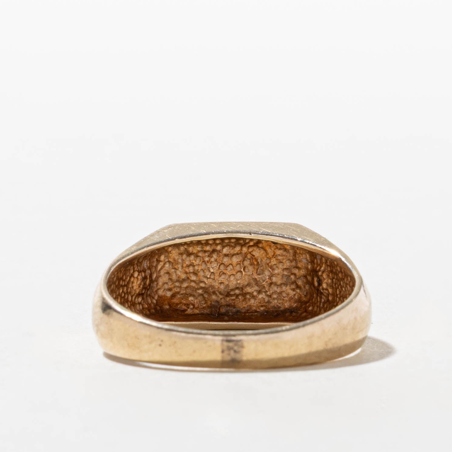 10k Diamond Side Accented Geometric Signet Ring | SZ 8.5