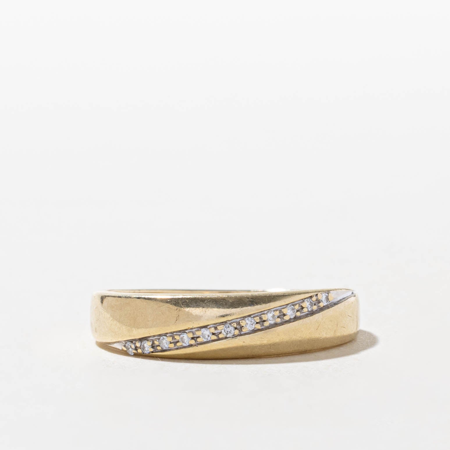 10k Semi Eternity Diagonal Set Diamond Band | SZ 8.75