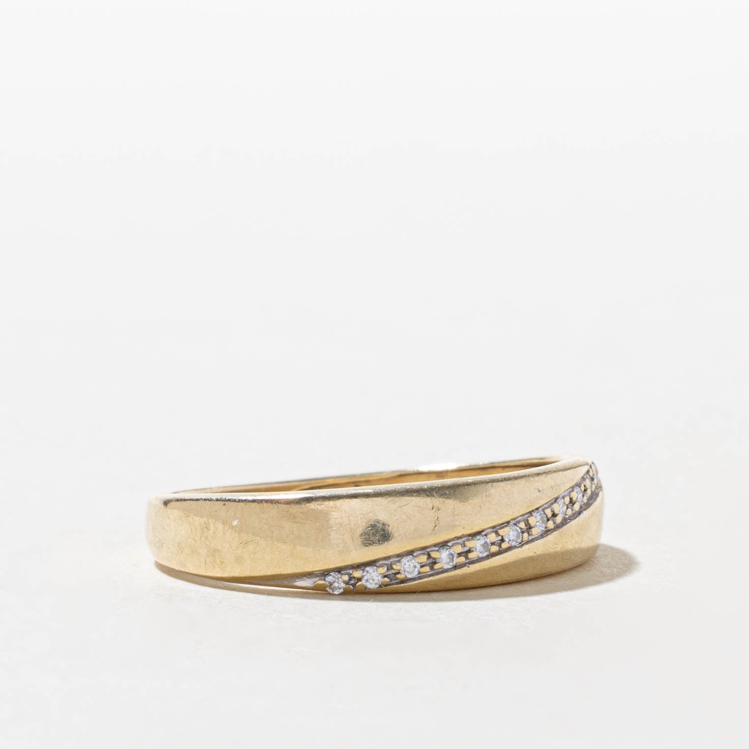 10k Semi Eternity Diagonal Set Diamond Band | SZ 8.75
