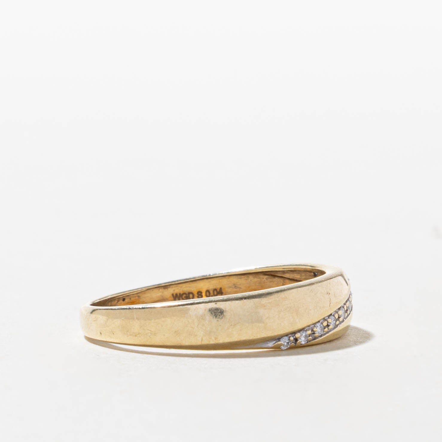 10k Semi Eternity Diagonal Set Diamond Band | SZ 8.75