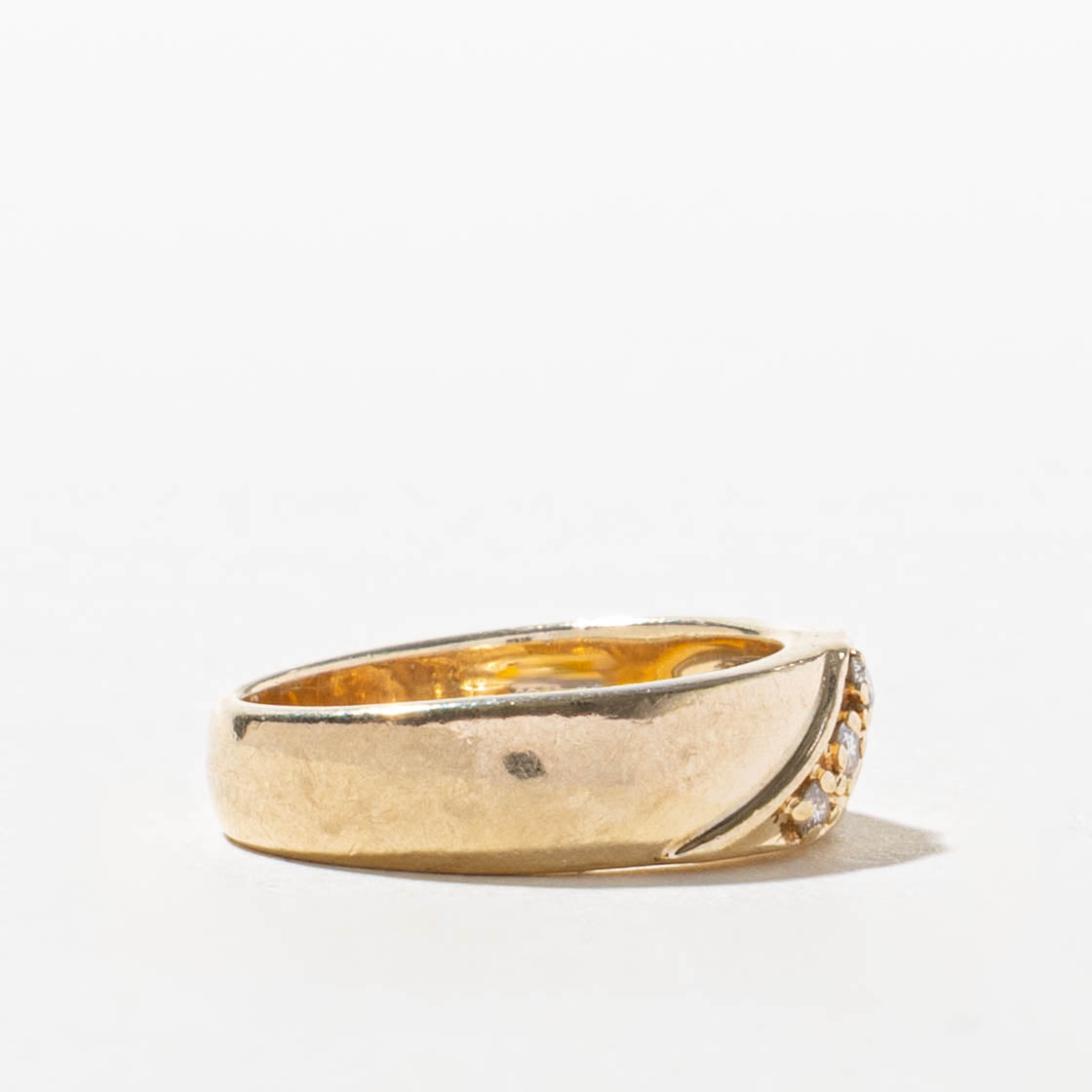10k Three Stone Diagonal Set Diamond Band | SZ 3